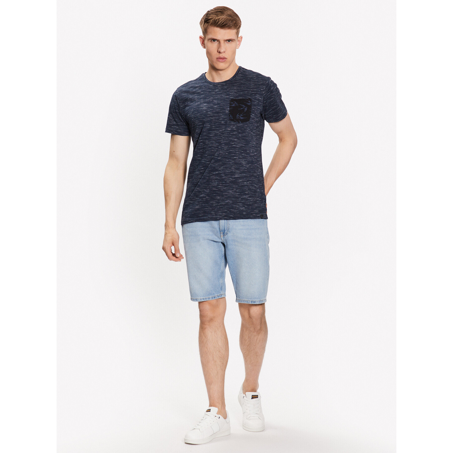 INDICODE Tricou Blaine 40-042 Bleumarin Regular Fit - Pled.ro