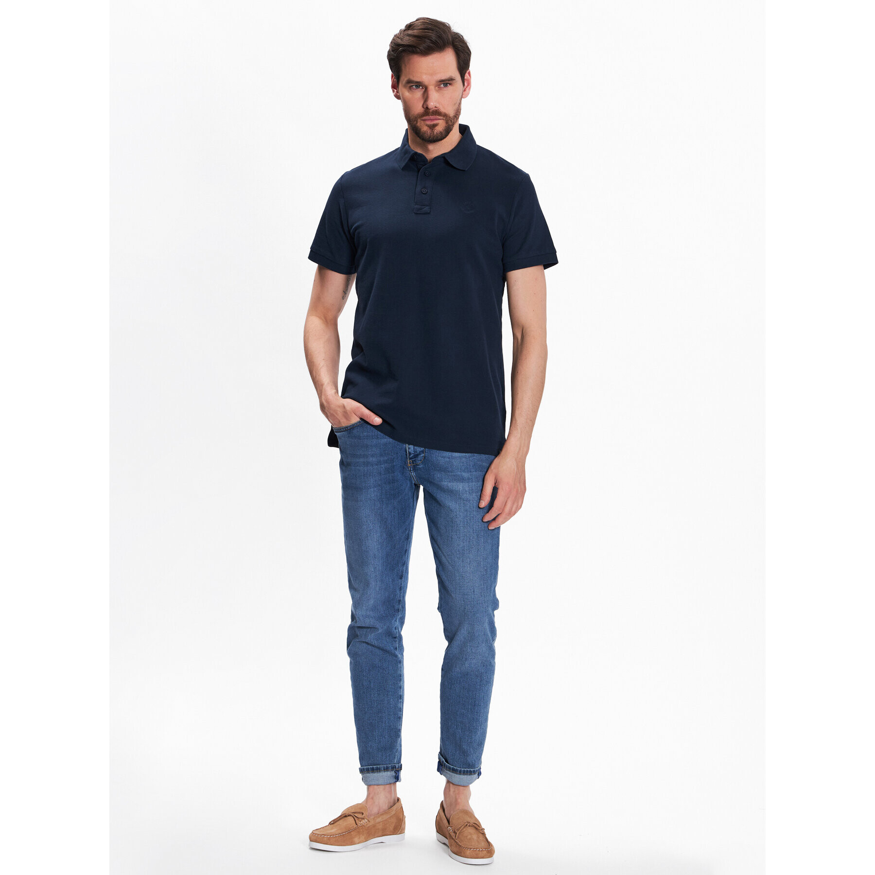 INDICODE Tricou polo Abbortsford 40-352 Bleumarin Regular Fit - Pled.ro