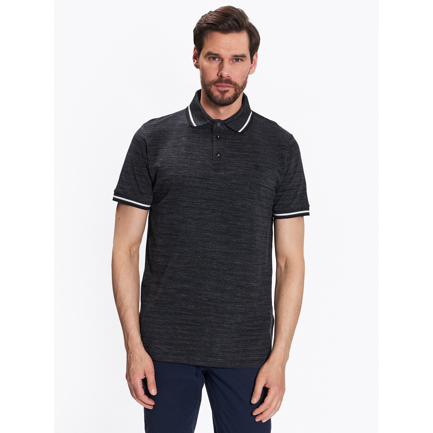 INDICODE Tricou polo Conley 40-317 Negru Regular Fit - Pled.ro