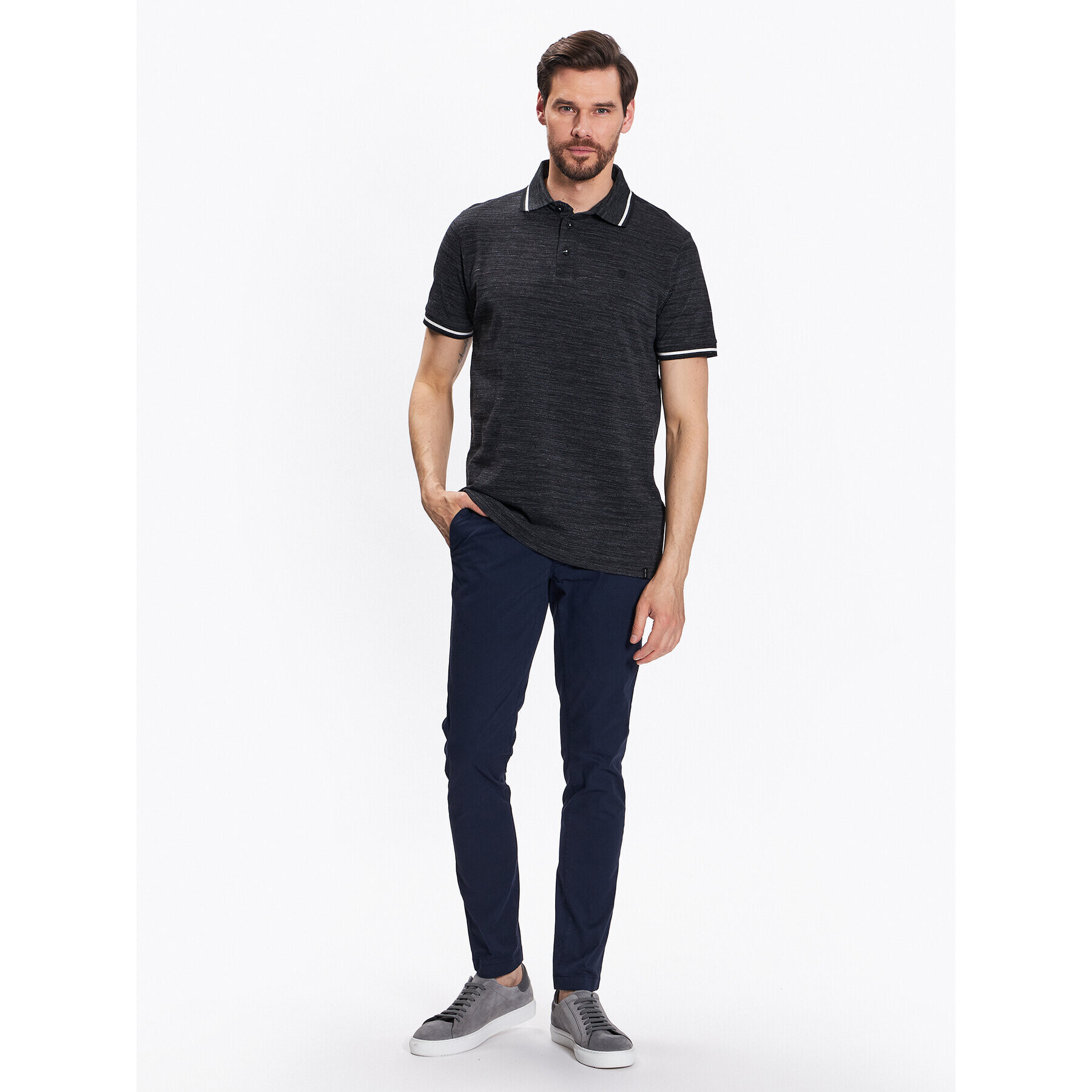 INDICODE Tricou polo Conley 40-317 Negru Regular Fit - Pled.ro