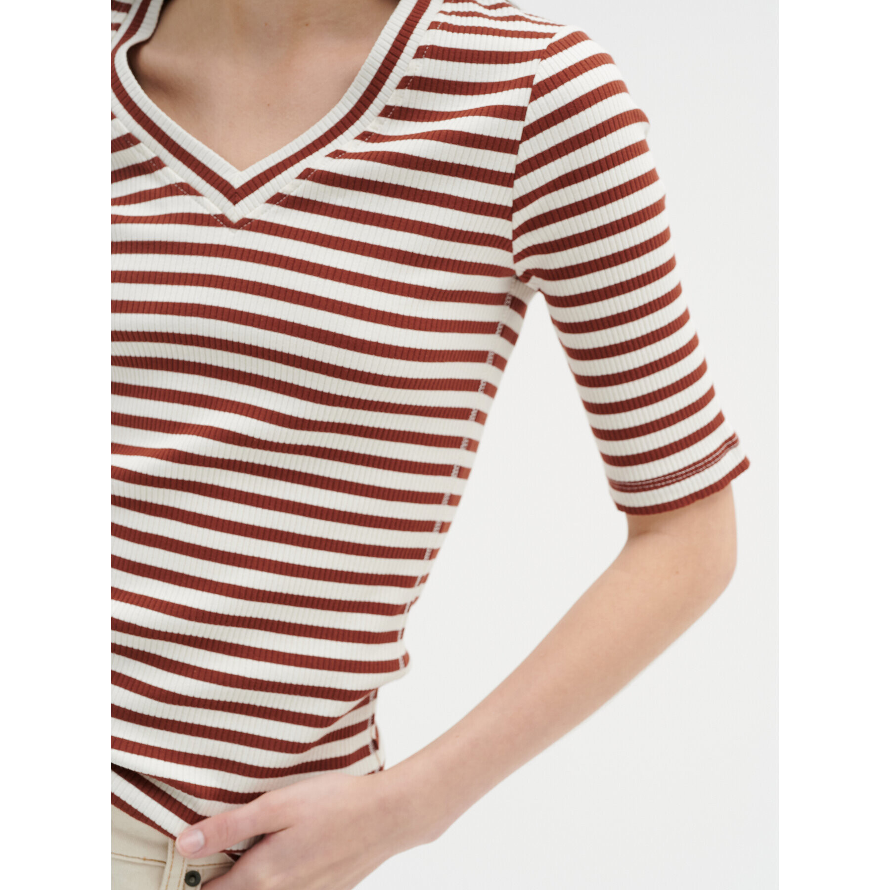 InWear Tricou Dagnaiw Striped V 30107270 Colorat Slim Fit - Pled.ro