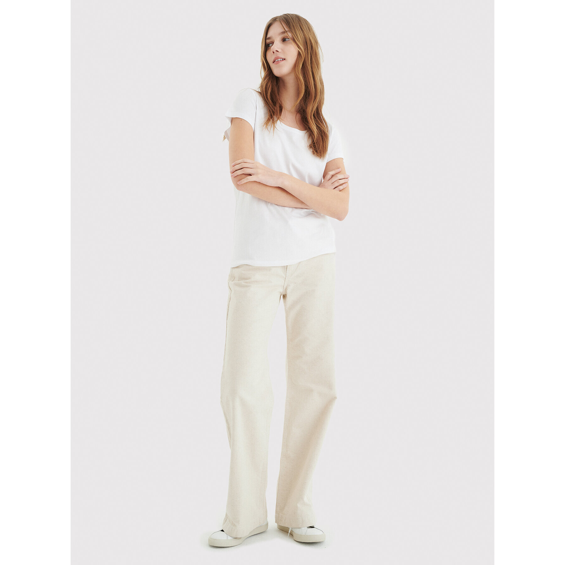 InWear Tricou Rena 30100782 Alb Tight Fit - Pled.ro