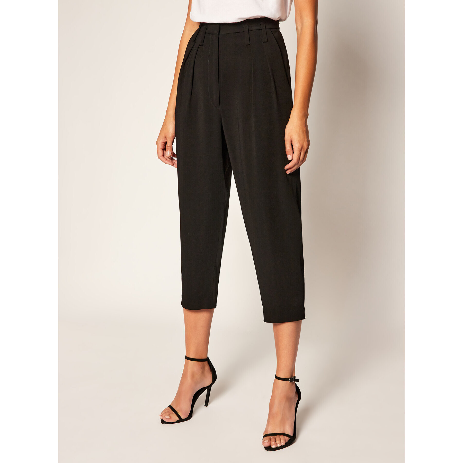 IRO Pantaloni culotte Loving AN050 Negru Relaxed Fit - Pled.ro