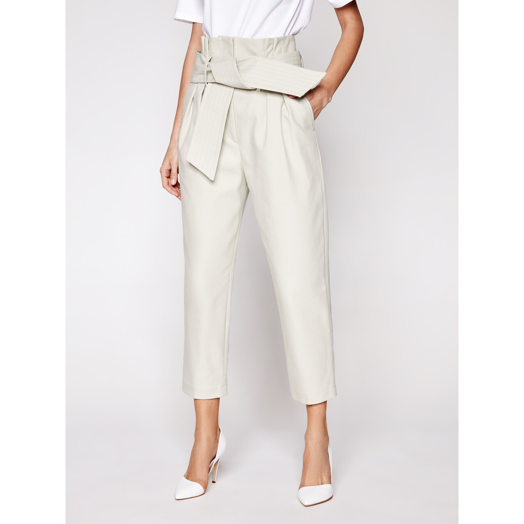 IRO Pantaloni din material Ritokie A0035 Gri Regular Fit - Pled.ro