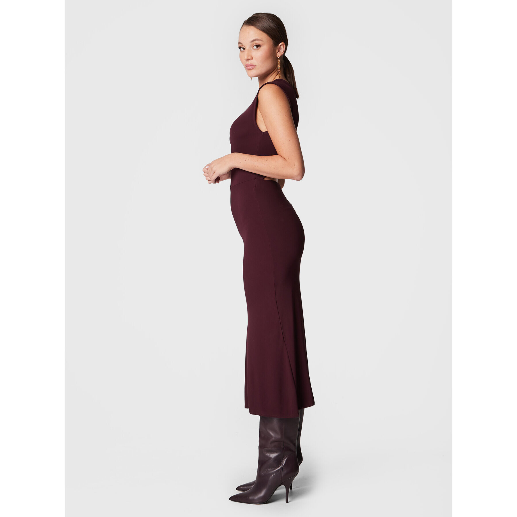 IRO Rochie cocktail Pilar AR131 Vișiniu Slim Fit - Pled.ro