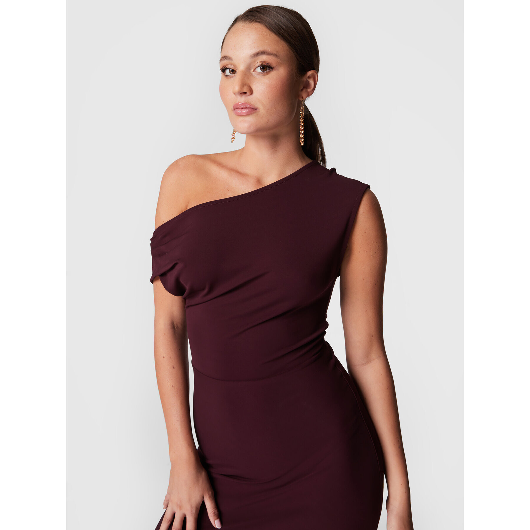 IRO Rochie cocktail Pilar AR131 Vișiniu Slim Fit - Pled.ro