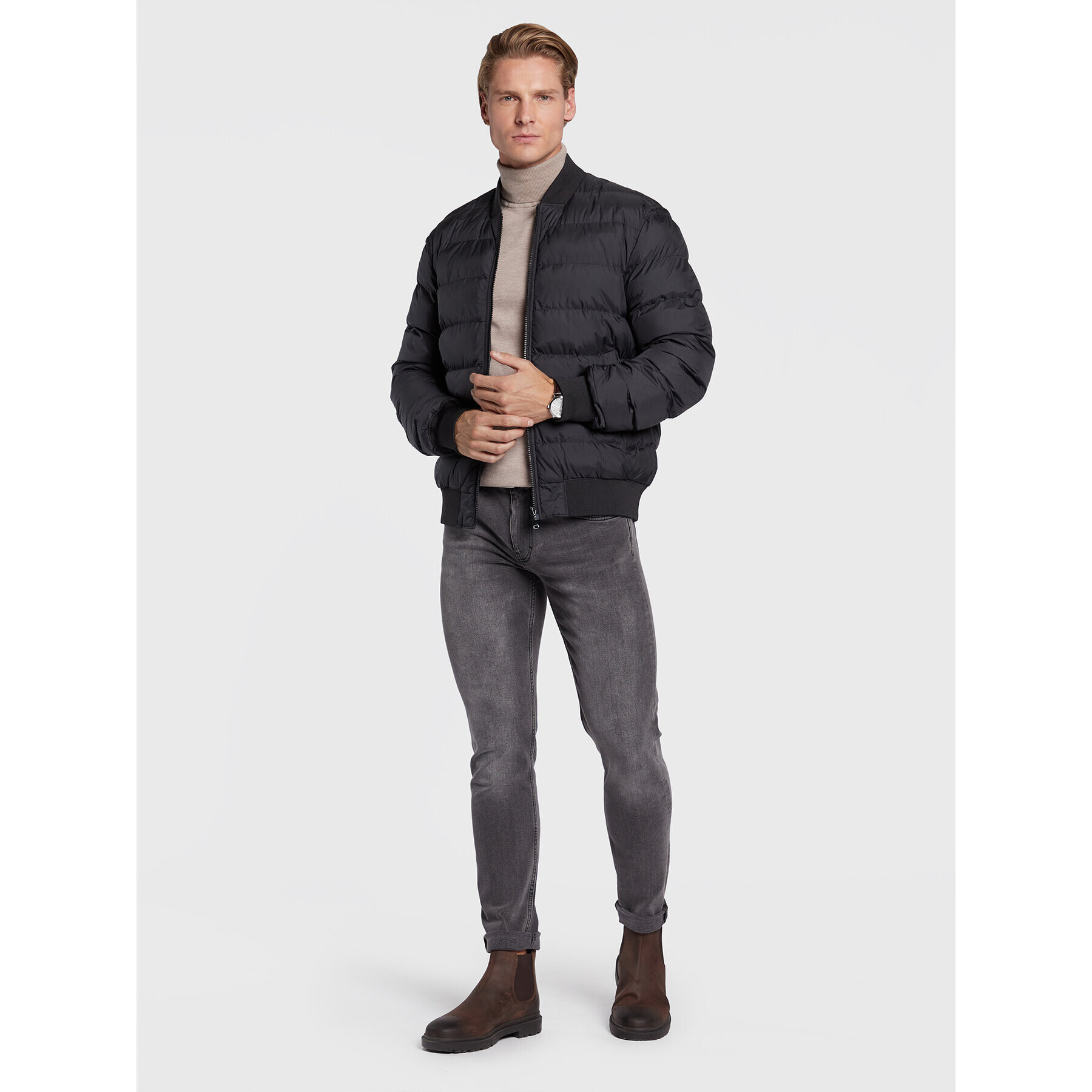 J.Lindeberg Geacă bomber Dwayne FMOW06391 Negru Regular Fit - Pled.ro