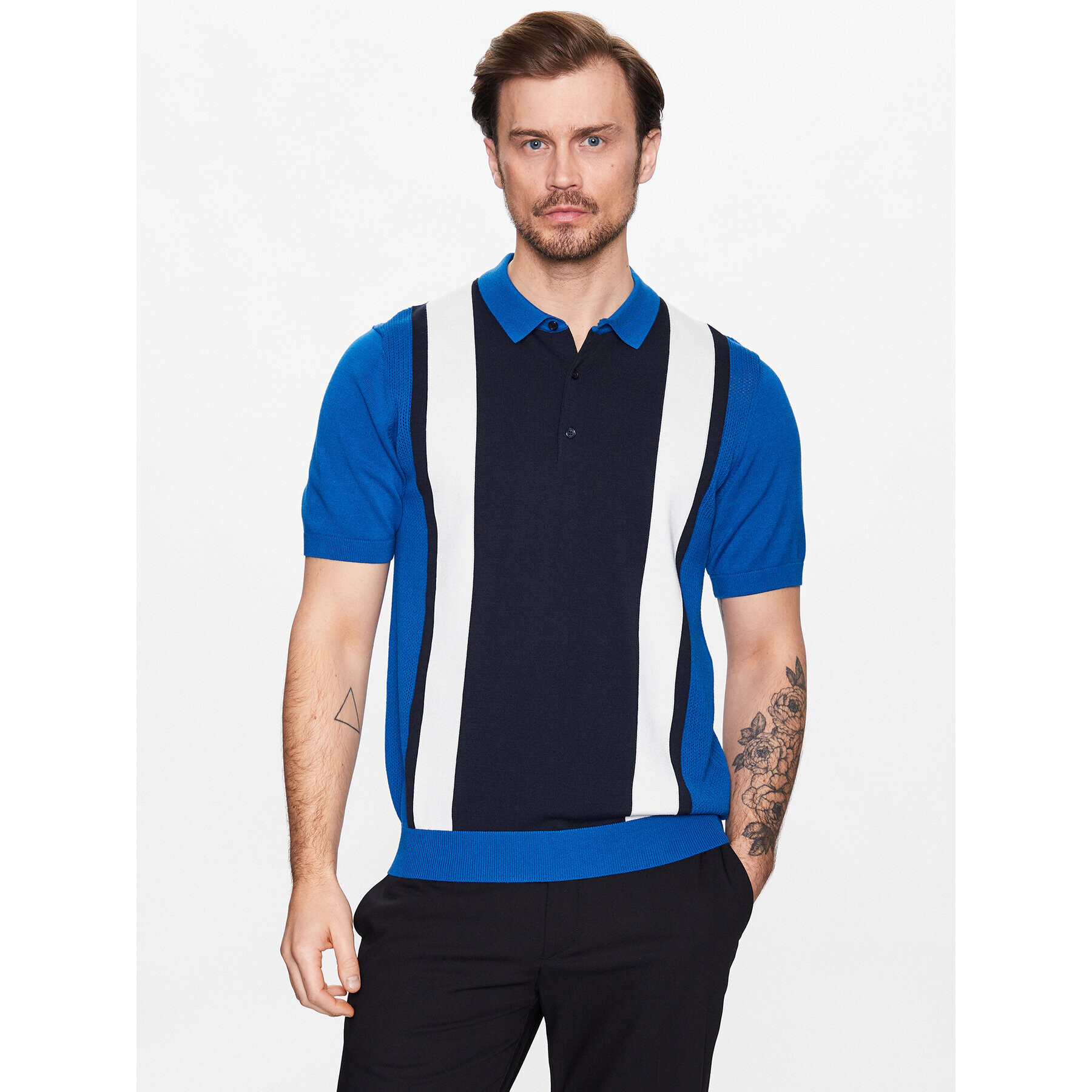 J.Lindeberg Tricou polo Rey FMKW08324 Albastru Regular Fit - Pled.ro