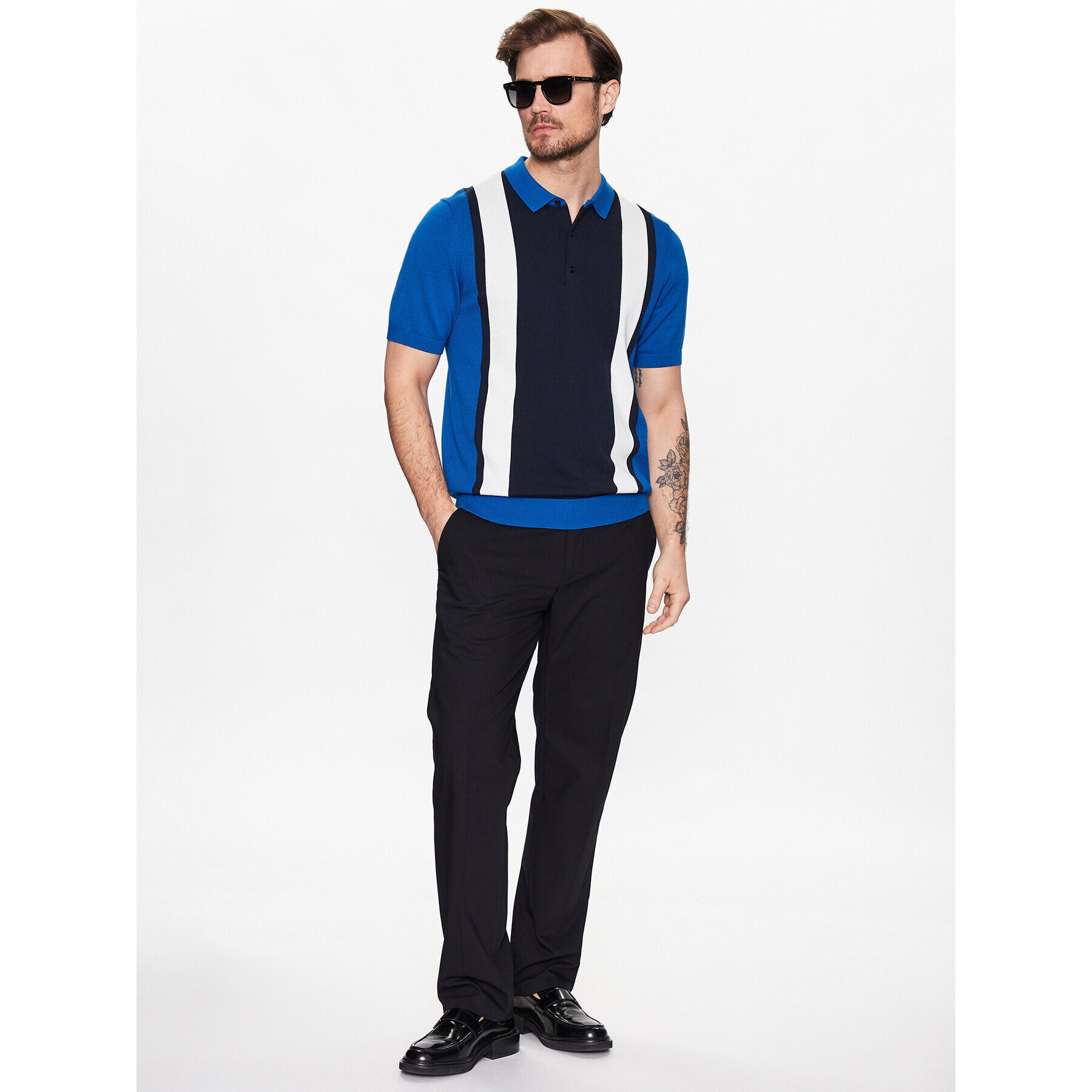 J.Lindeberg Tricou polo Rey FMKW08324 Albastru Regular Fit - Pled.ro