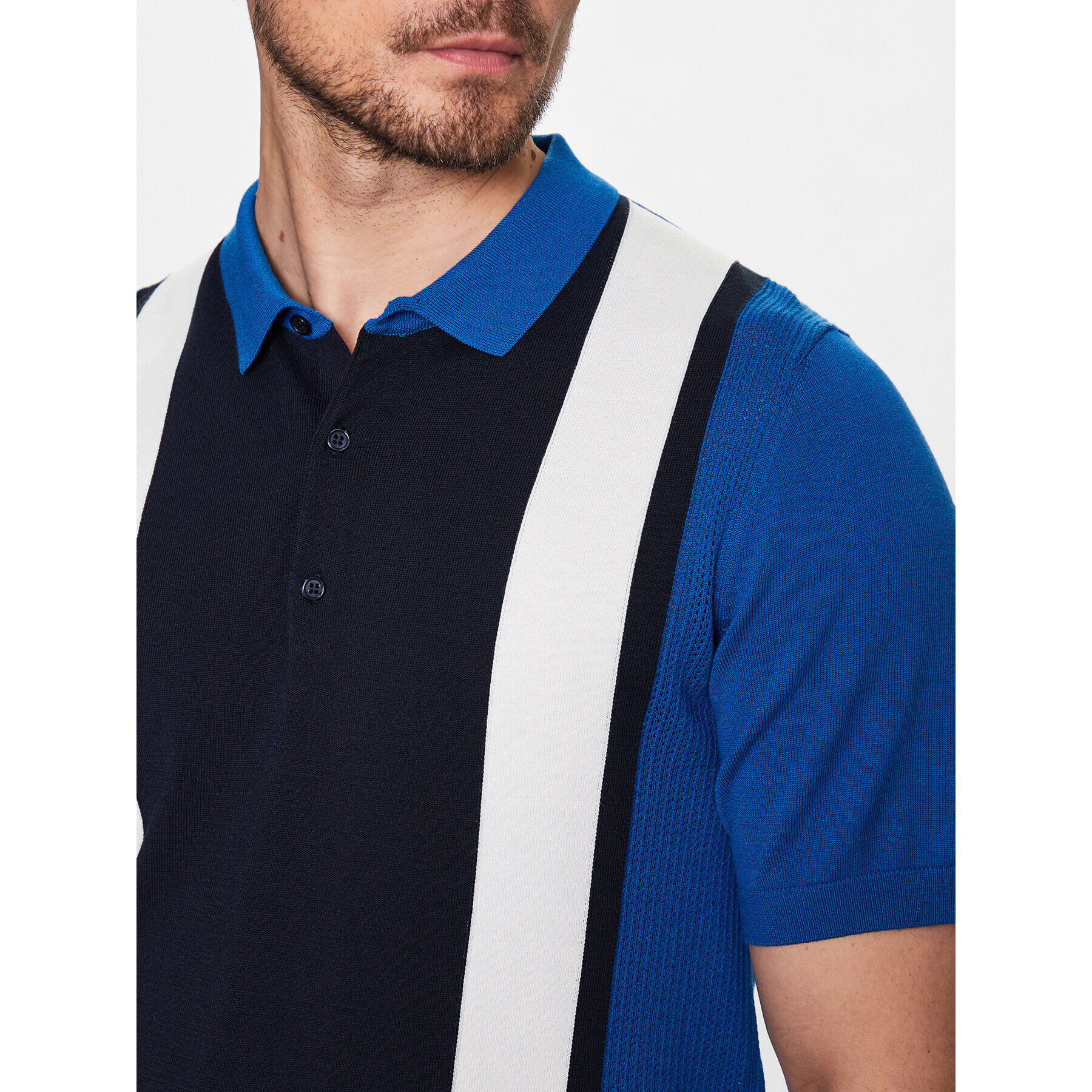 J.Lindeberg Tricou polo Rey FMKW08324 Albastru Regular Fit - Pled.ro