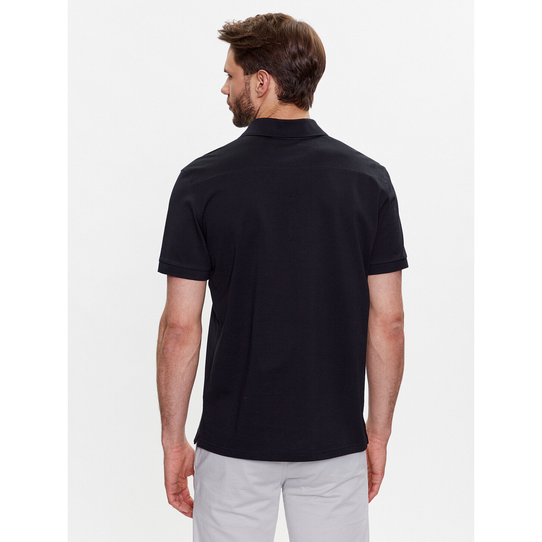 J.Lindeberg Tricou polo Troy FMJT09639 Negru Regular Fit - Pled.ro