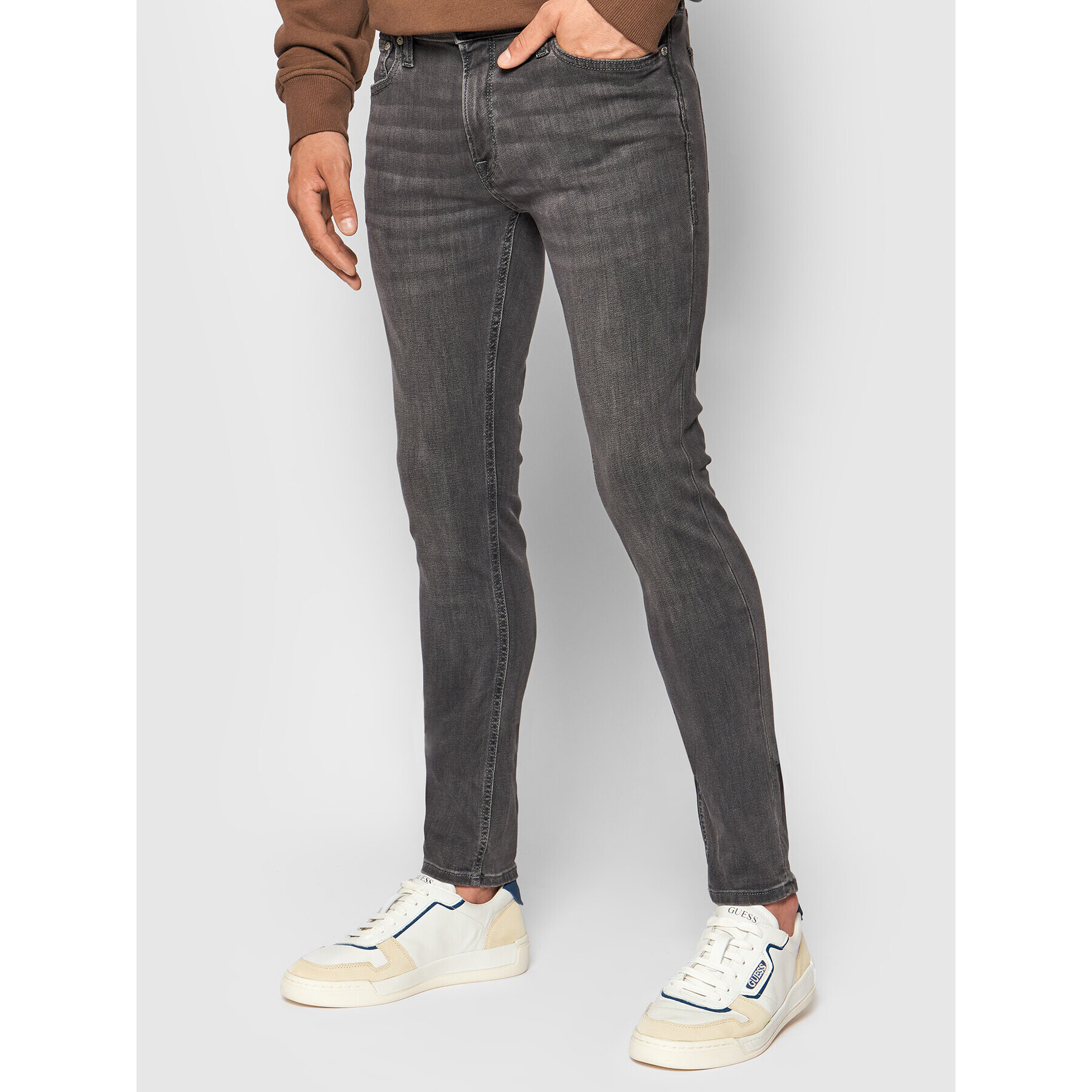 Jack&Jones Blugi Liam Original 12109954 Gri Skinny Fit - Pled.ro