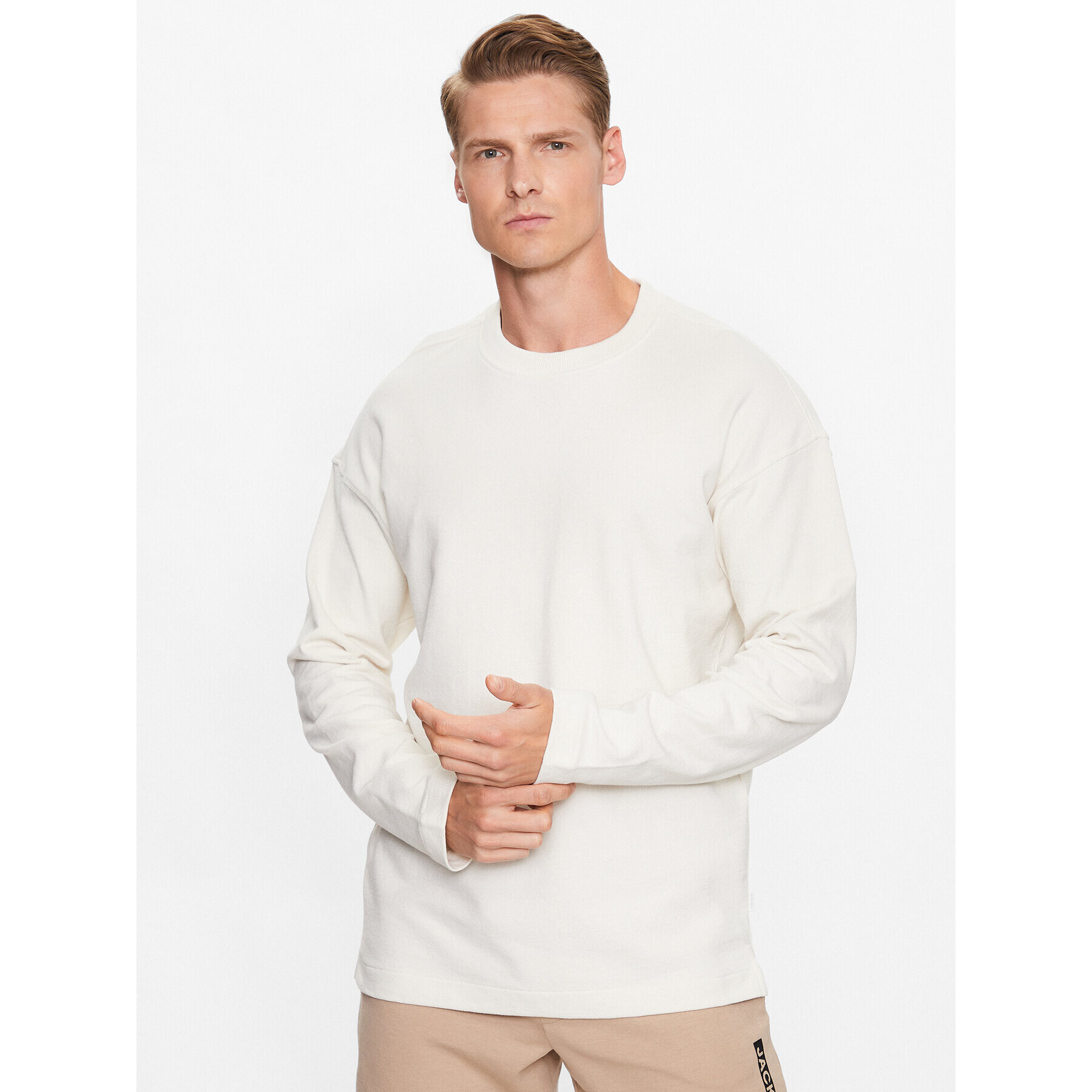 Jack&Jones Bluză Fly 12233472 Écru Relaxed Fit - Pled.ro