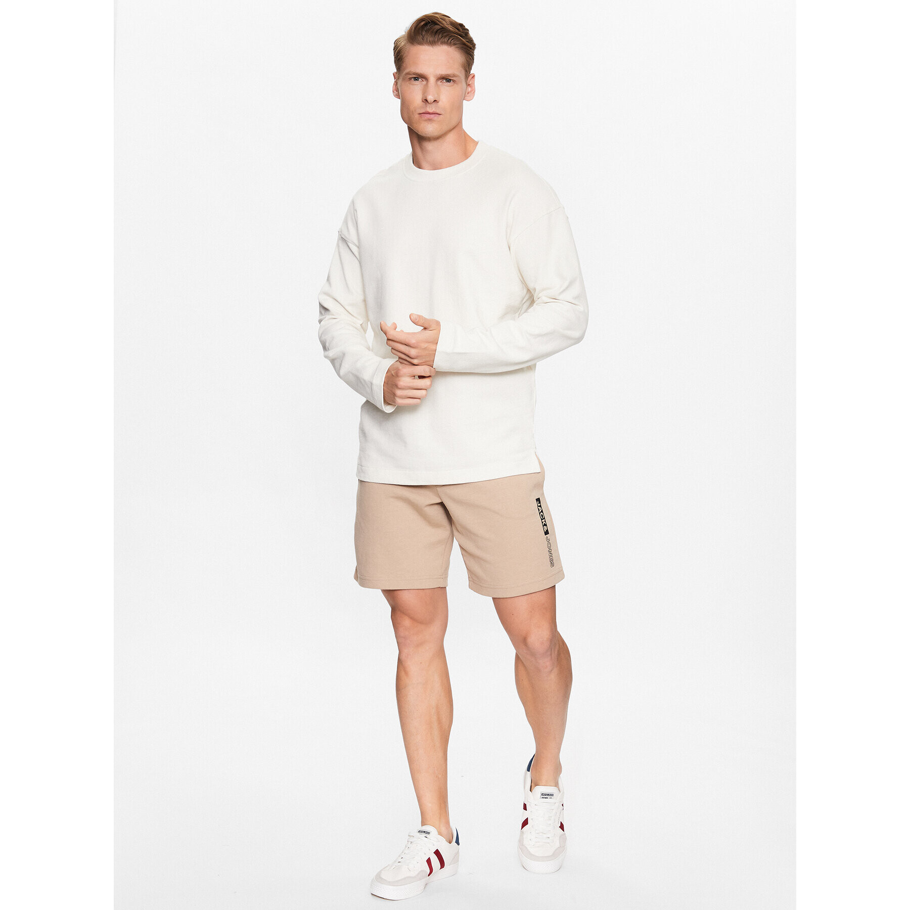 Jack&Jones Bluză Fly 12233472 Écru Relaxed Fit - Pled.ro