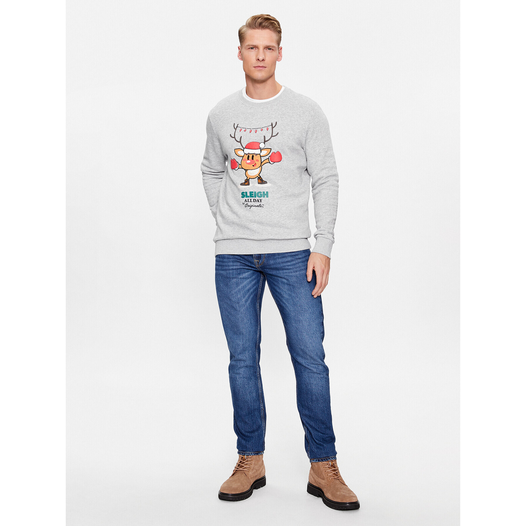 Jack&Jones Bluză 12247523 Gri Standard Fit - Pled.ro