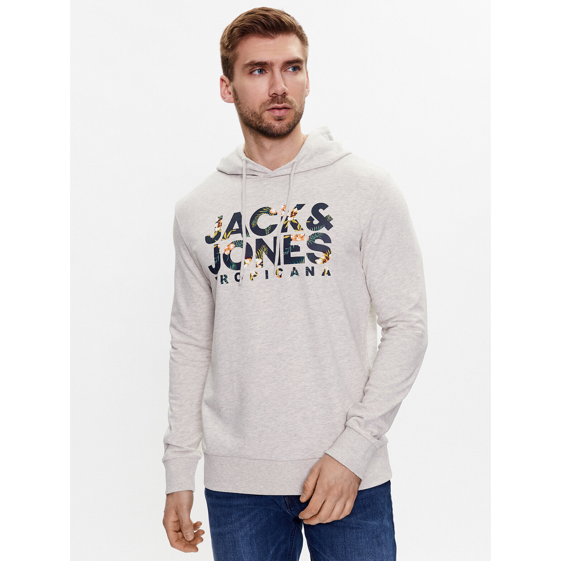 Jack&Jones Bluză Becs 12225417 Gri Regular Fit - Pled.ro