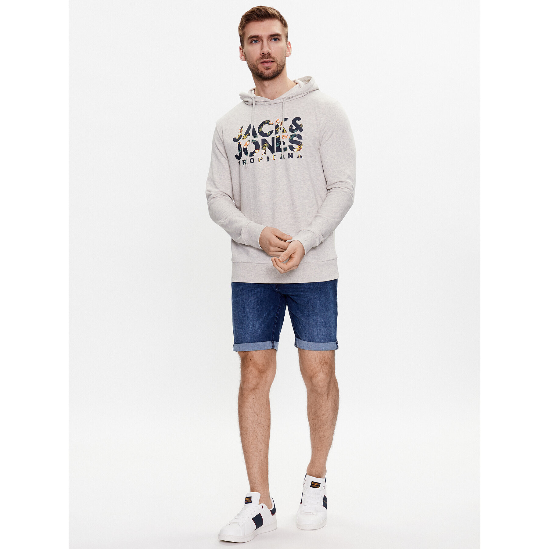 Jack&Jones Bluză Becs 12225417 Gri Regular Fit - Pled.ro