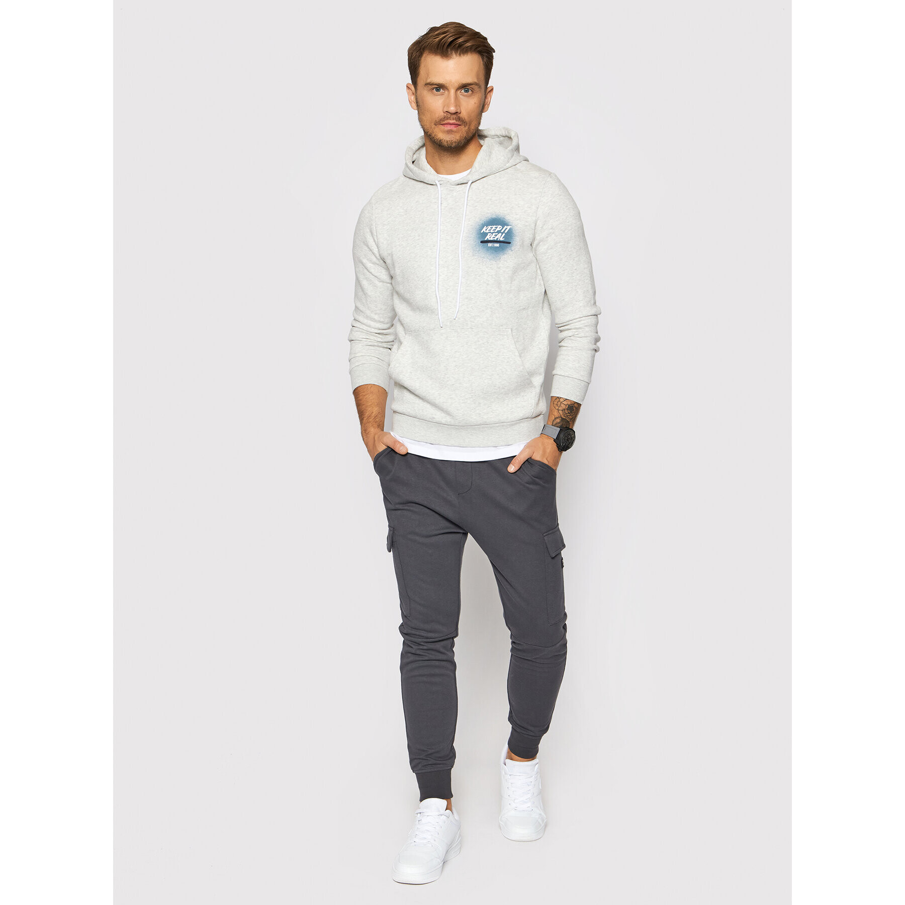 Jack&Jones Bluză Blurry 12193639 Gri Standard Fit - Pled.ro