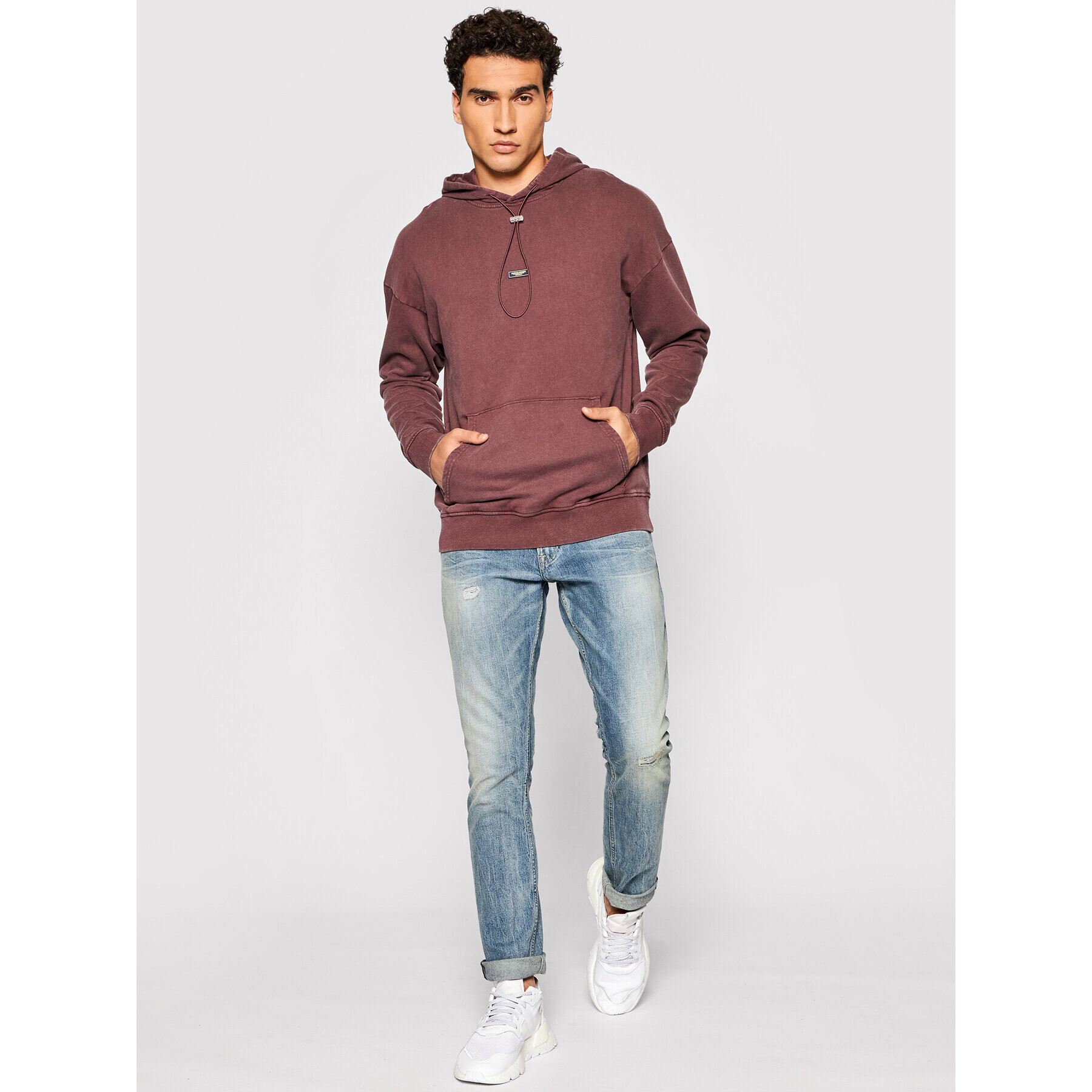 Jack&Jones Bluză Brad 12193618 Vișiniu Loose Fit - Pled.ro