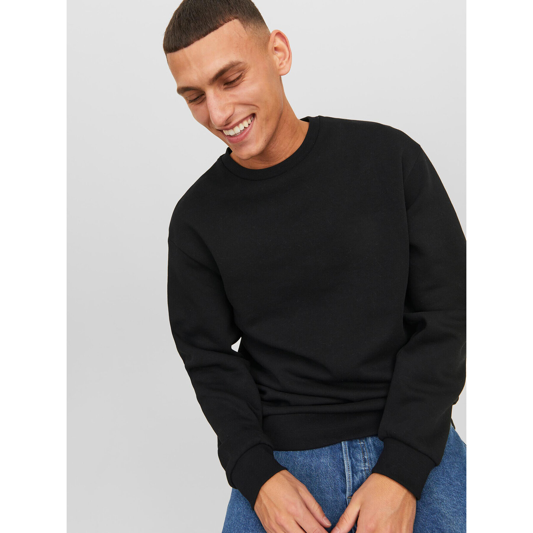 Jack&Jones Bluză Bradley 12249341 Negru Relaxed Fit - Pled.ro