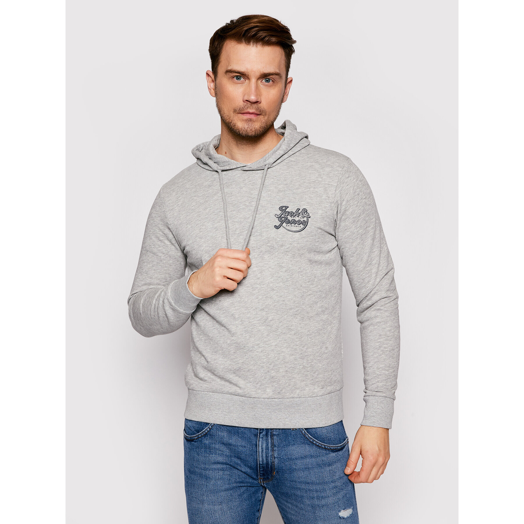 Jack&Jones Bluză Brians 12185699 Gri Regular Fit - Pled.ro