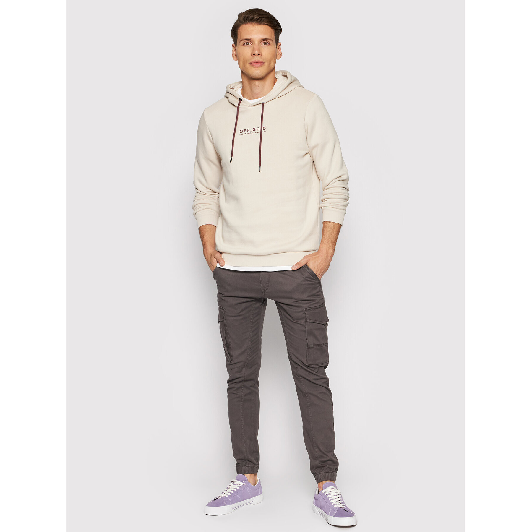 Jack&Jones Bluză Camo 12194172 Bej Regular Fit - Pled.ro