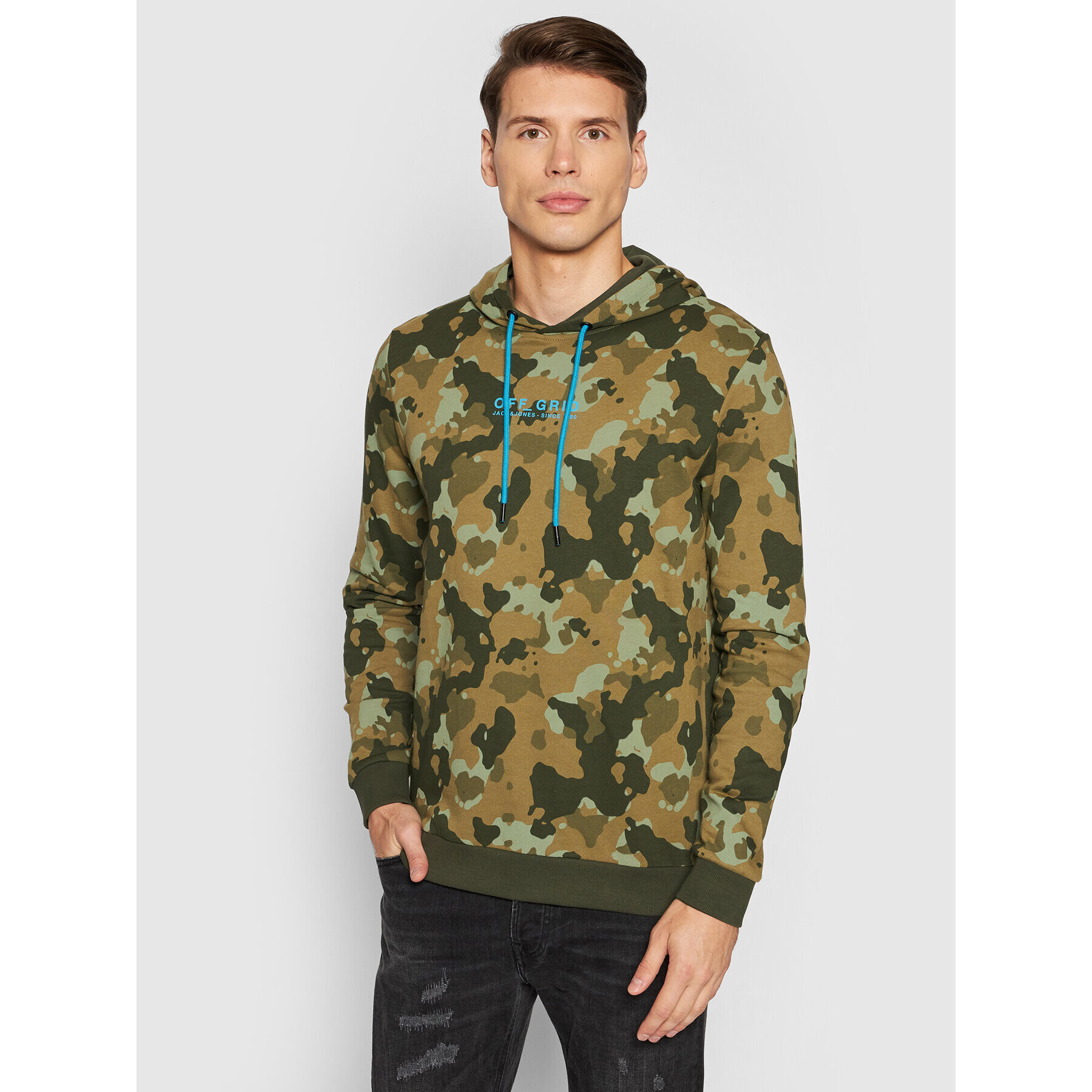 Jack&Jones Bluză Camo 12194172 Verde Regular Fit - Pled.ro