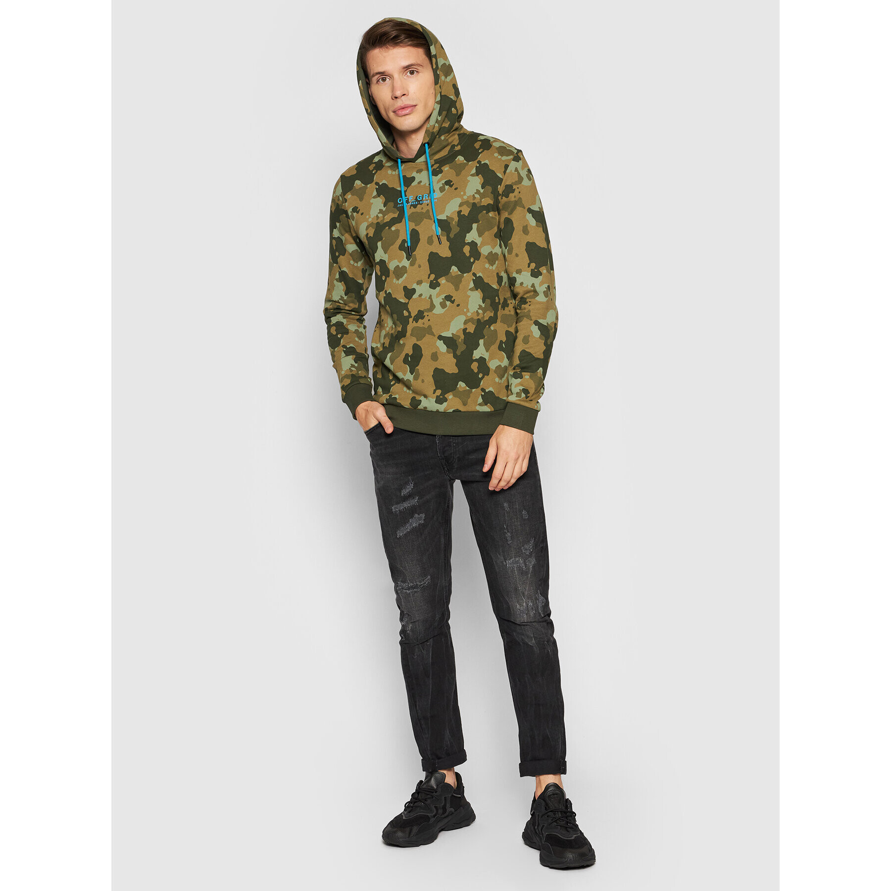 Jack&Jones Bluză Camo 12194172 Verde Regular Fit - Pled.ro