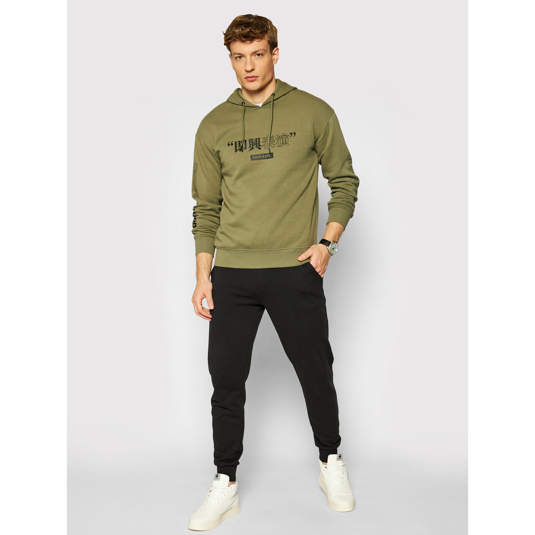 Jack&Jones Bluză Chinese 12195261 Verde Relaxed Fit - Pled.ro