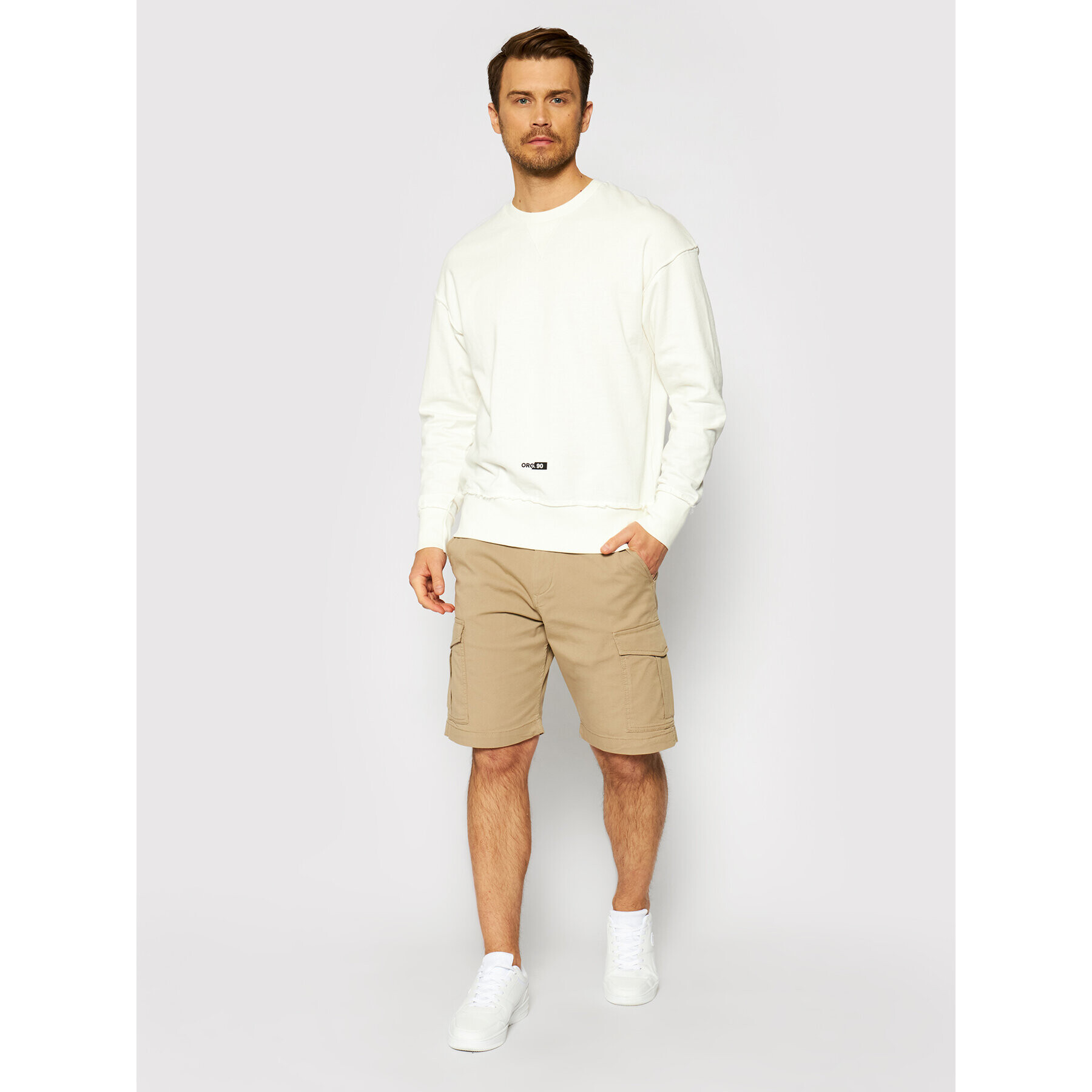 Jack&Jones Bluză Connel 12189342 Écru Oversize - Pled.ro