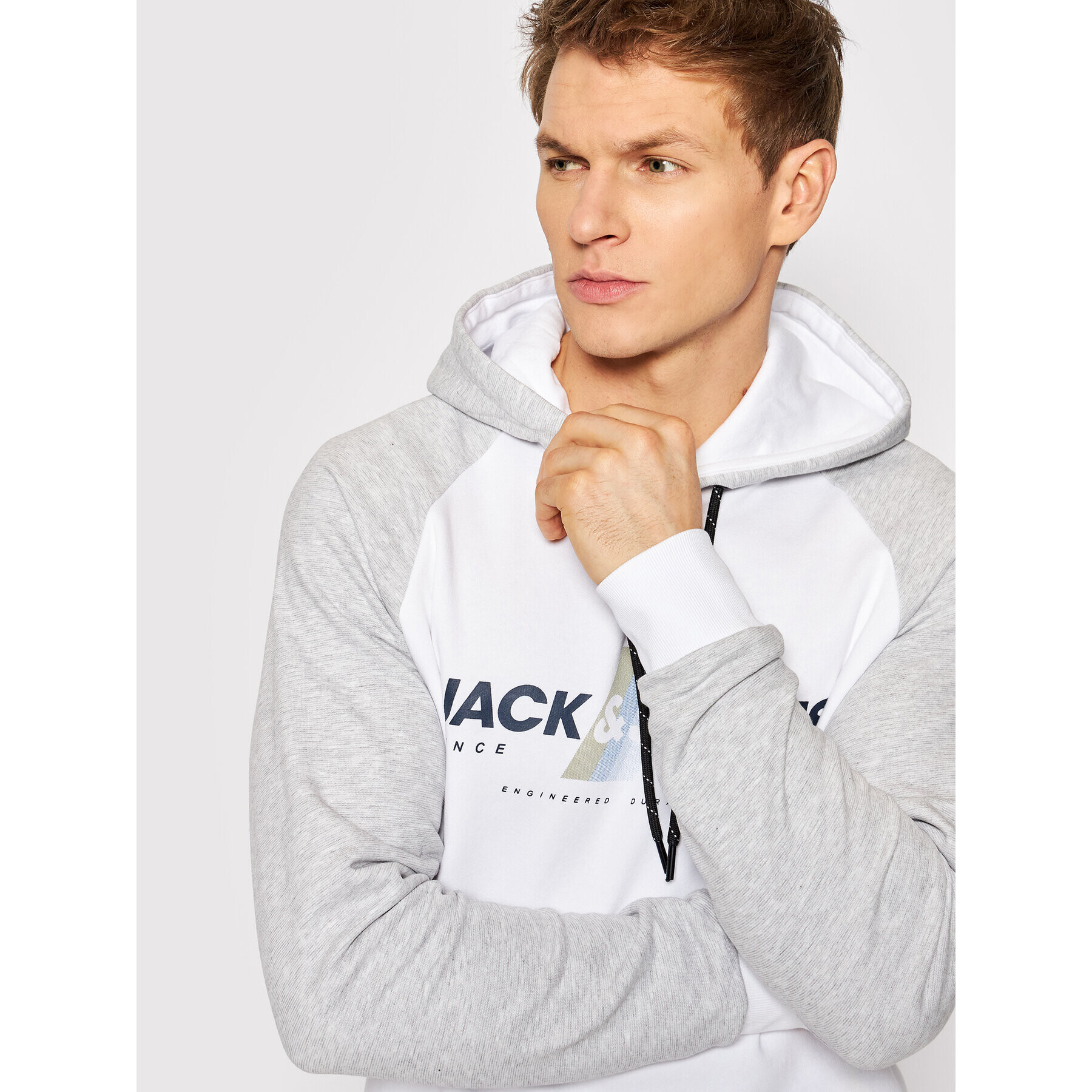 Jack&Jones Bluză Connor 12205393 Alb Regular Fit - Pled.ro