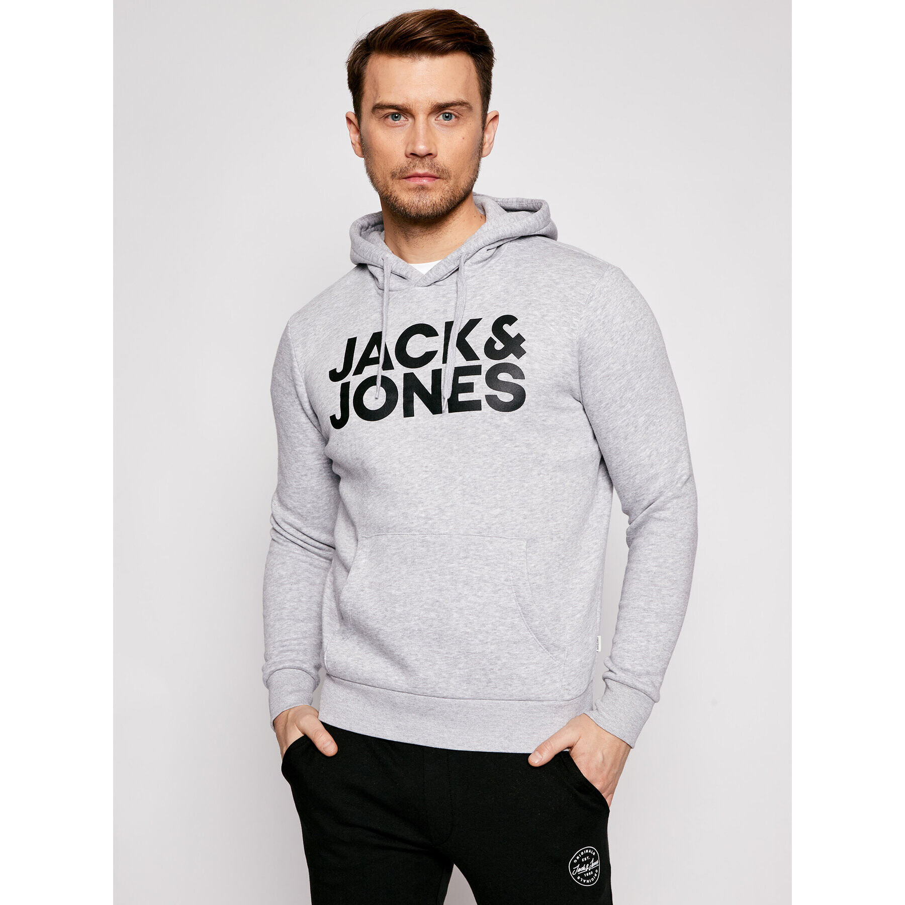 Jack&Jones Bluză Corp Logo 12152840 Gri Regular Fit - Pled.ro