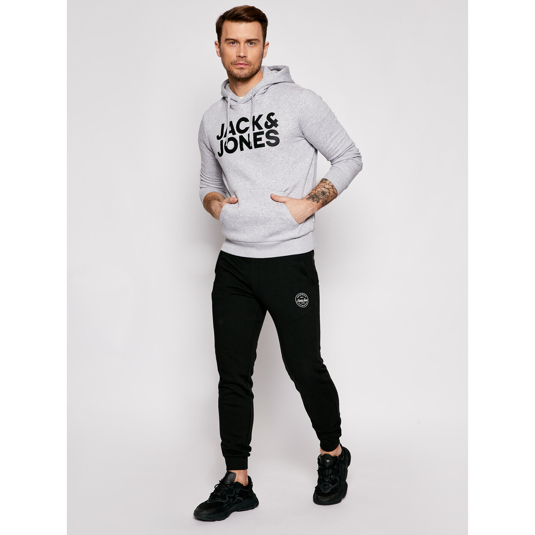 Jack&Jones Bluză Corp Logo 12152840 Gri Regular Fit - Pled.ro