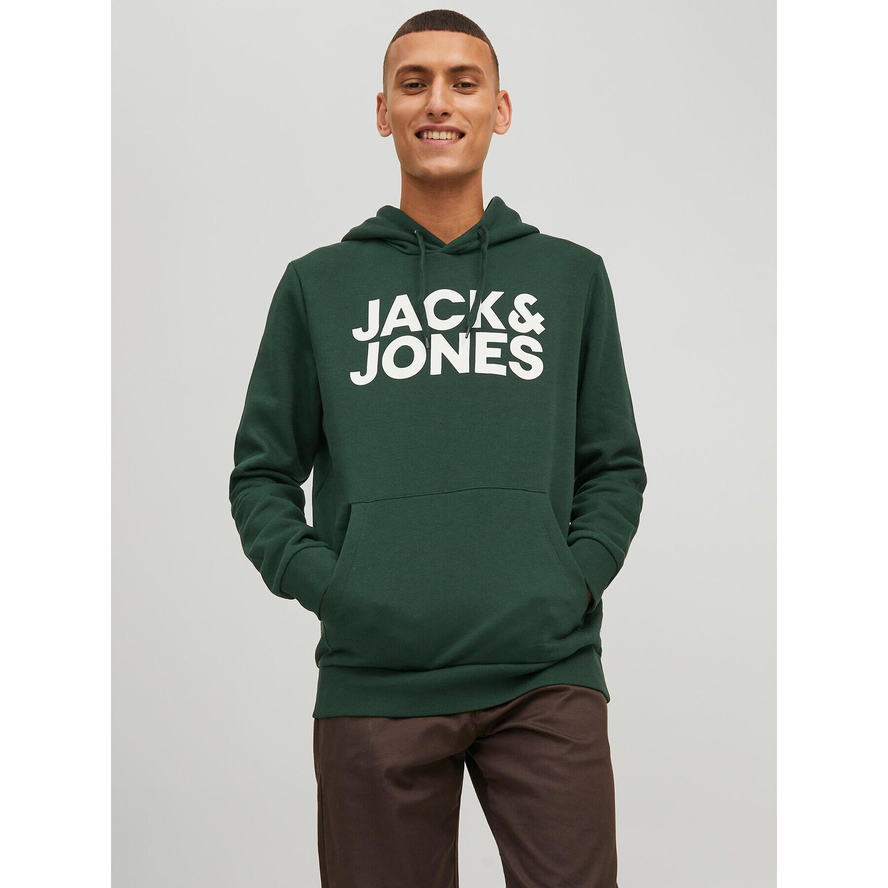 Jack&Jones Bluză Corp Logo 12152840 Verde Regular Fit - Pled.ro