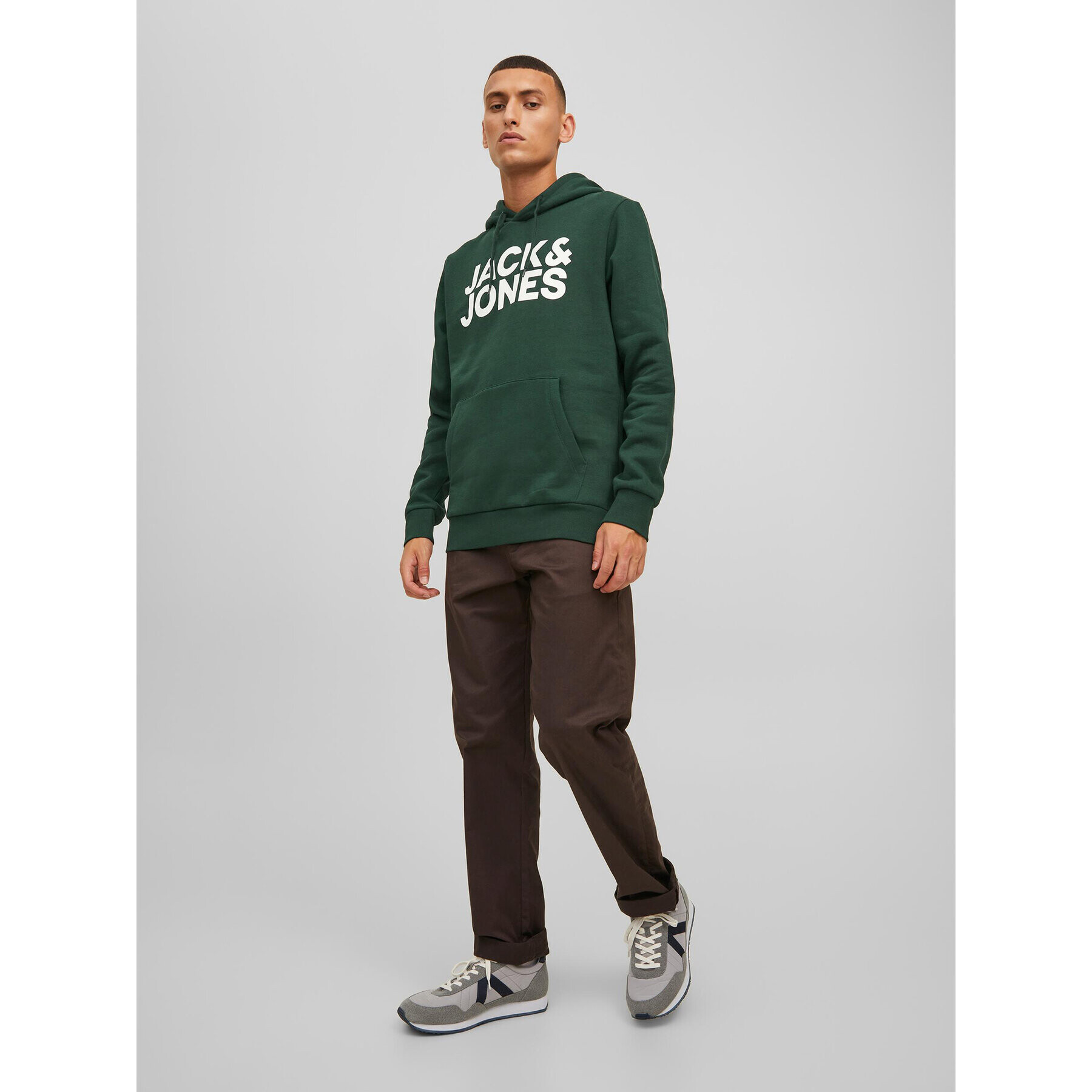 Jack&Jones Bluză Corp Logo 12152840 Verde Regular Fit - Pled.ro