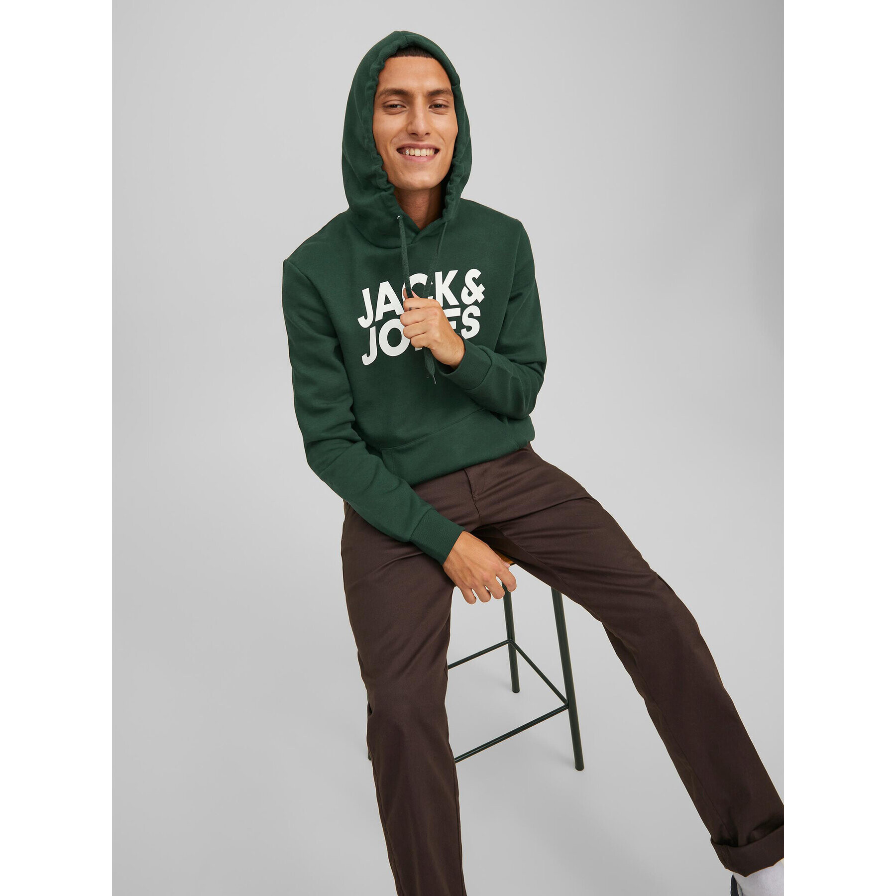 Jack&Jones Bluză Corp Logo 12152840 Verde Regular Fit - Pled.ro