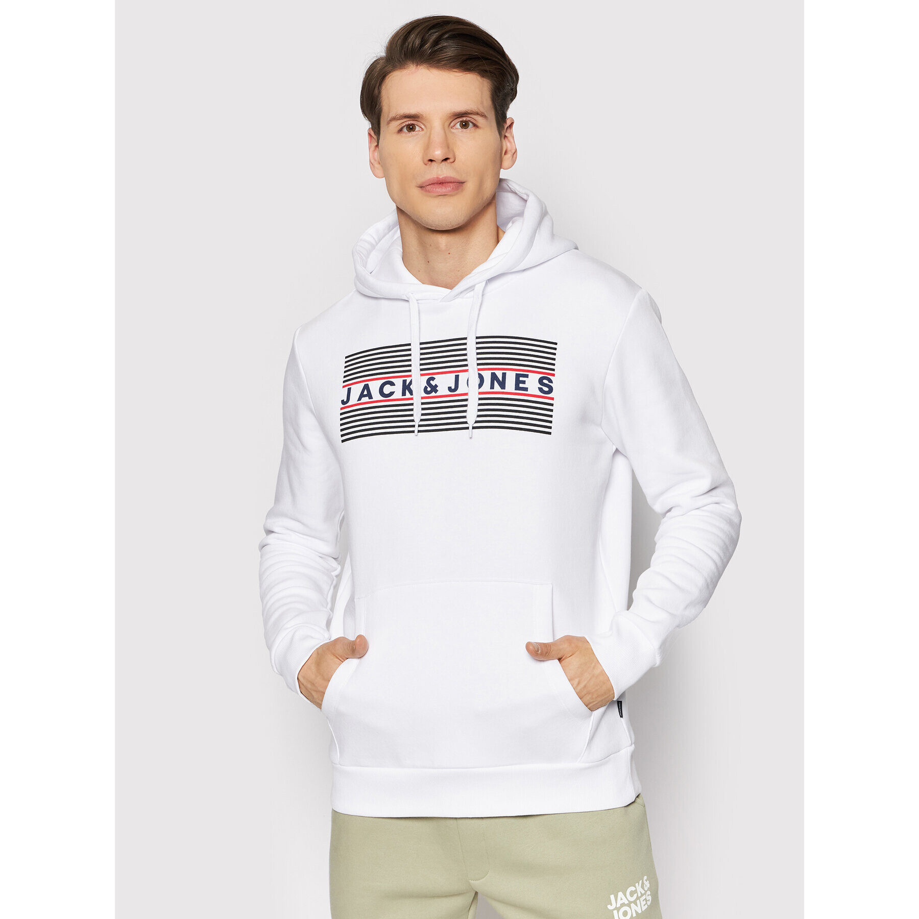 Jack&Jones Bluză Corp Logo Sweat 12152840 Alb Regular Fit - Pled.ro