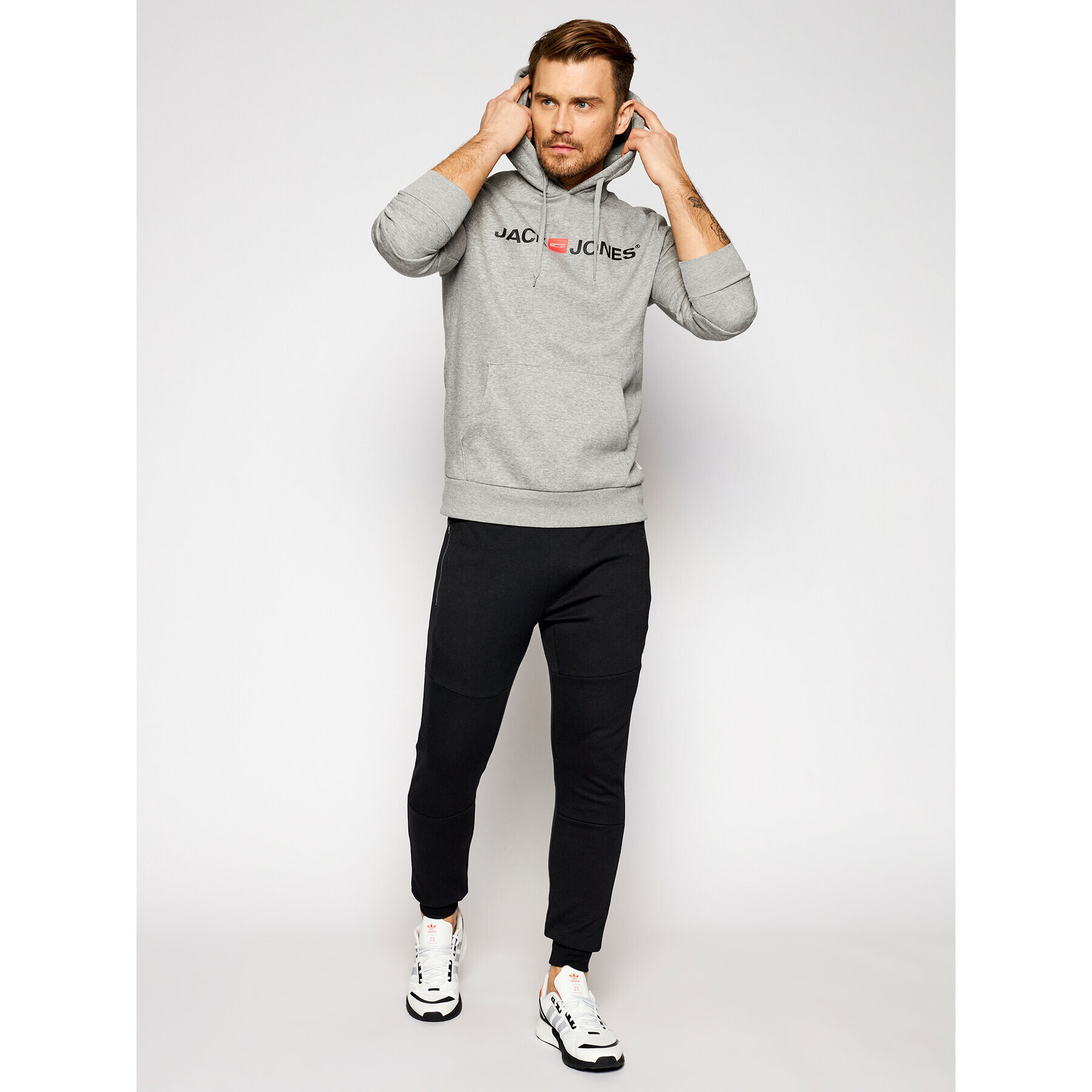 Jack&Jones Bluză Corp Old Logo 12137054 Gri Regular Fit - Pled.ro