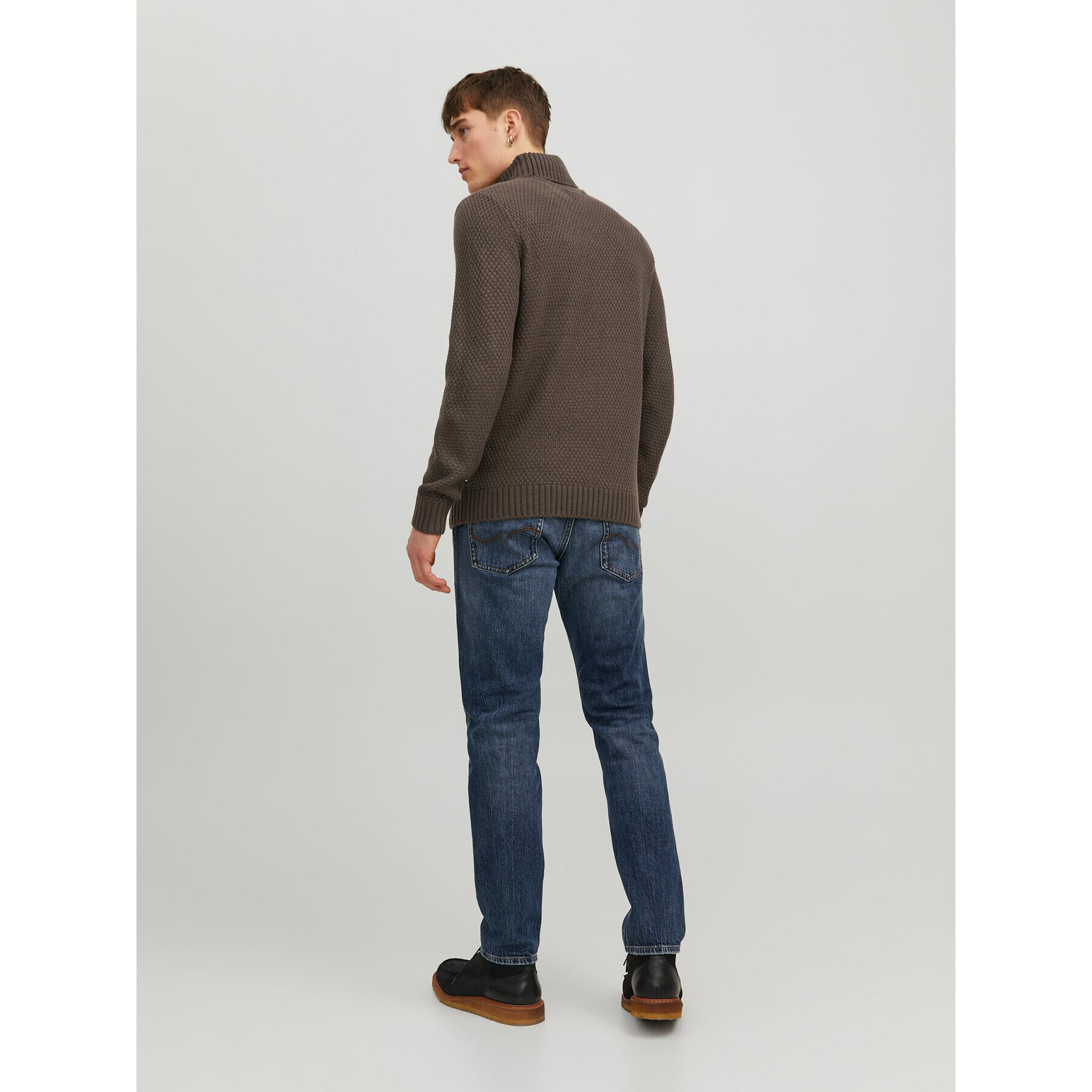 Jack&Jones Bluză cu gât 12236315 Maro Regular Fit - Pled.ro