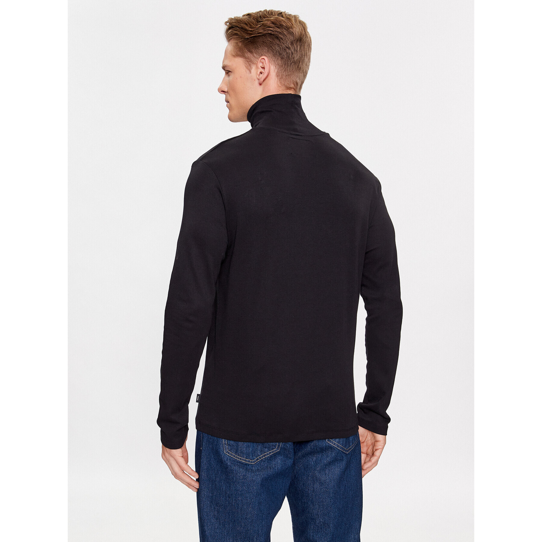 Jack&Jones Bluză cu gât 12243471 Negru Standard Fit - Pled.ro