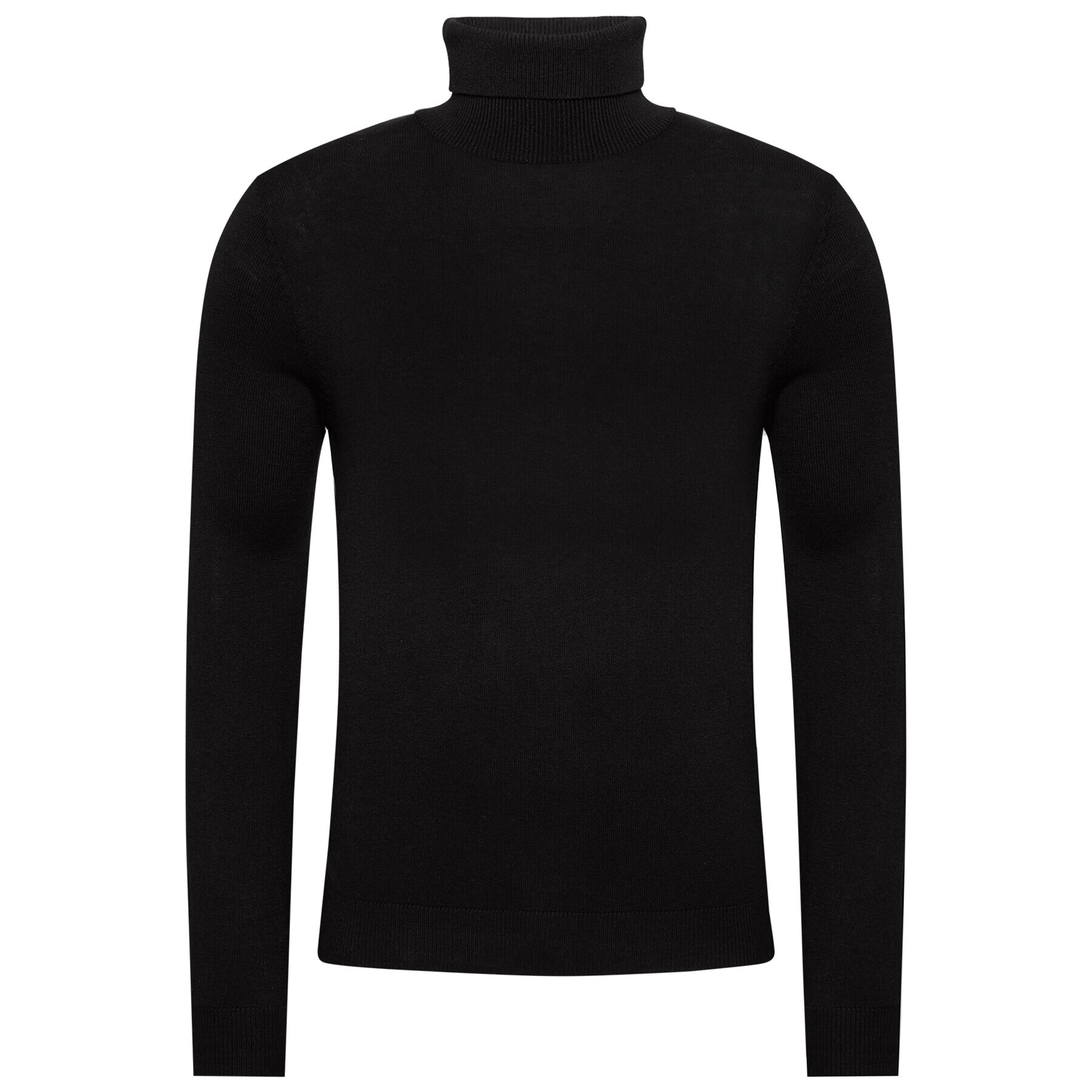 Jack&Jones Bluză cu gât Emil Knit Roll Neck 12157417 Negru Regular Fit - Pled.ro