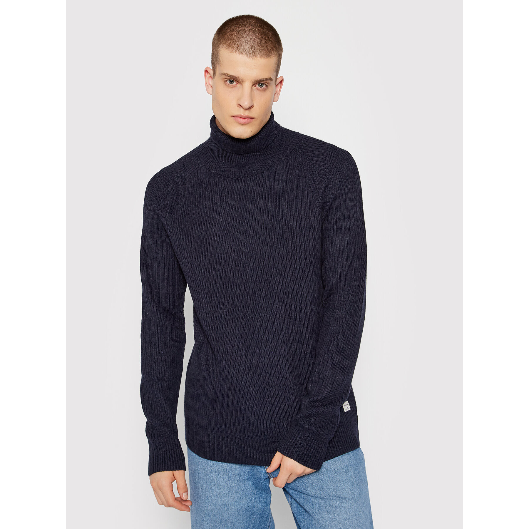 Jack&Jones Bluză cu gât Pannel 12189963 Bleumarin Regular Fit - Pled.ro