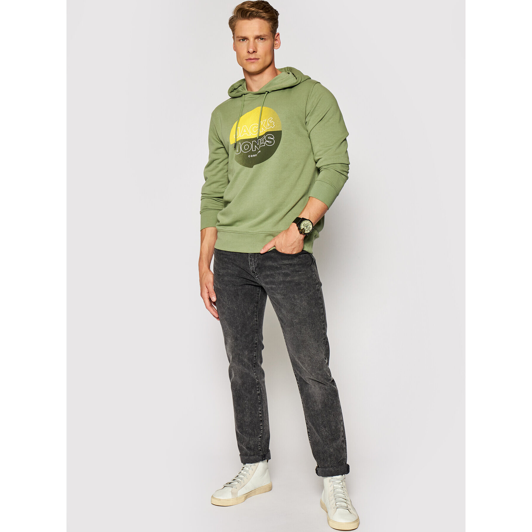 Jack&Jones Bluză Fading 12191999 Verde Regular Fit - Pled.ro