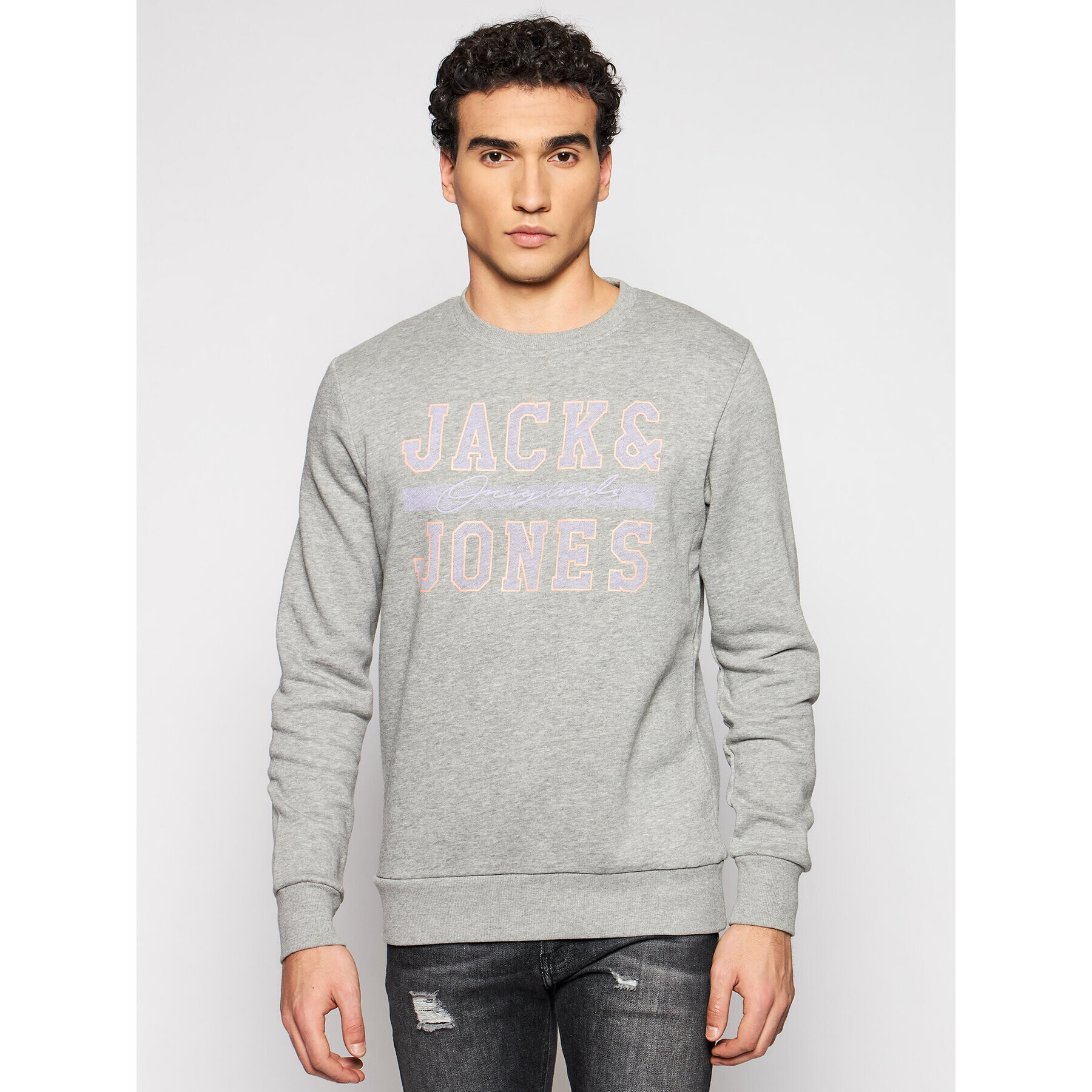 Jack&Jones Bluză Faster 12188172 Gri Regular Fit - Pled.ro