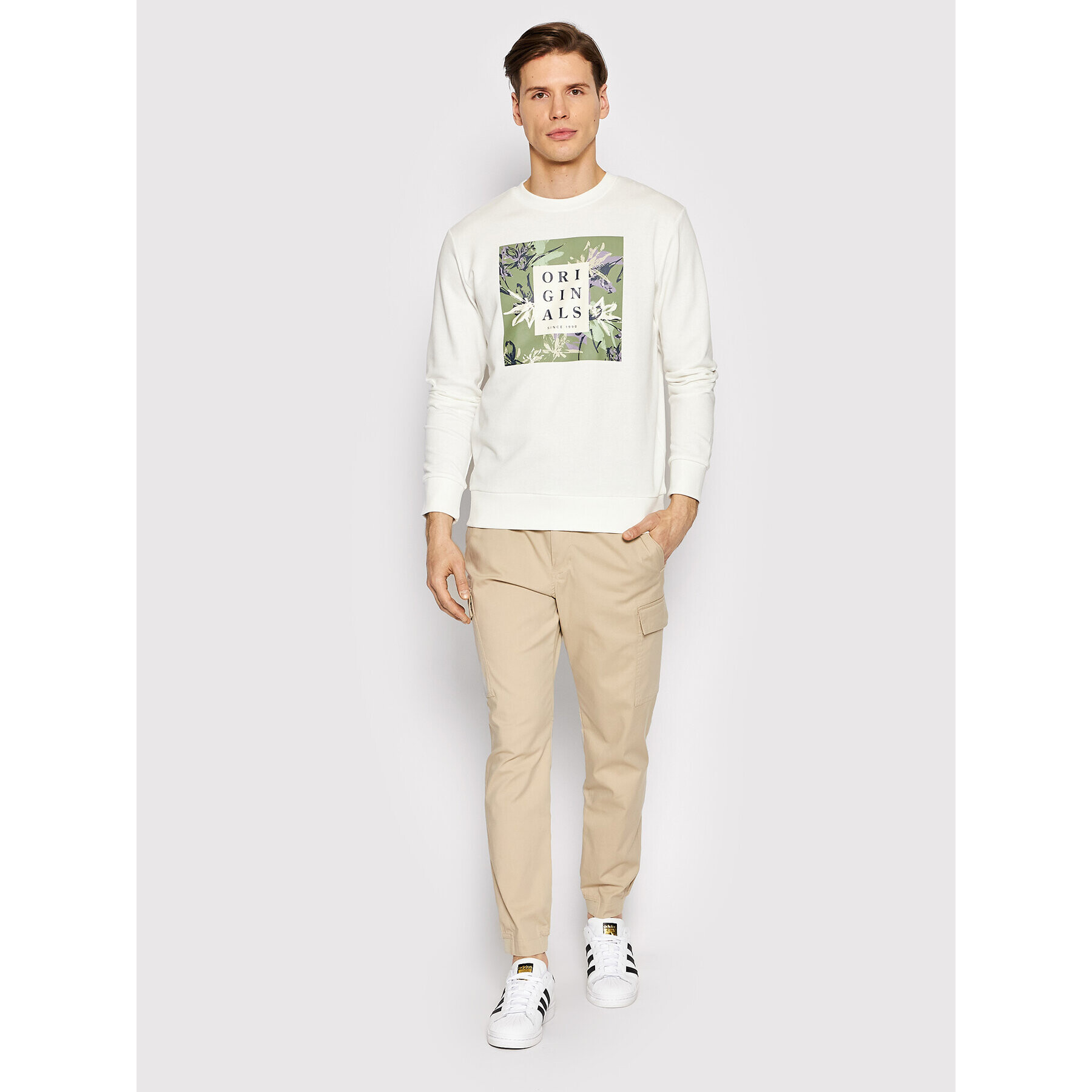 Jack&Jones Bluză Flower 12205655 Alb Regular Fit - Pled.ro