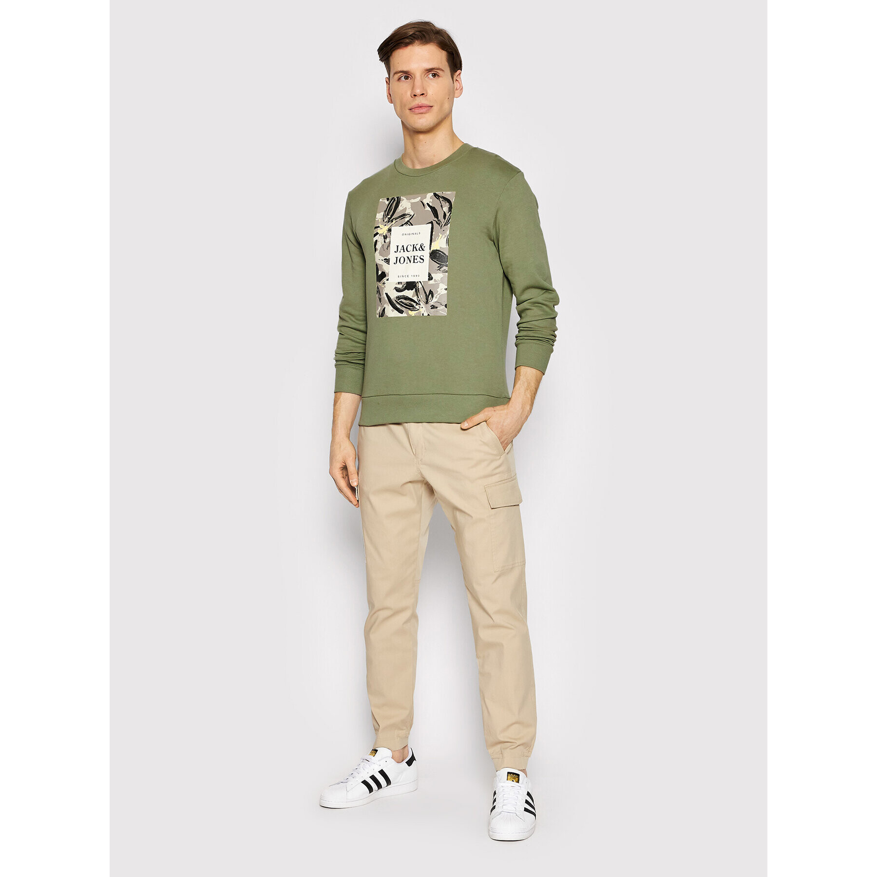 Jack&Jones Bluză Flower 12205655 Verde Regular Fit - Pled.ro