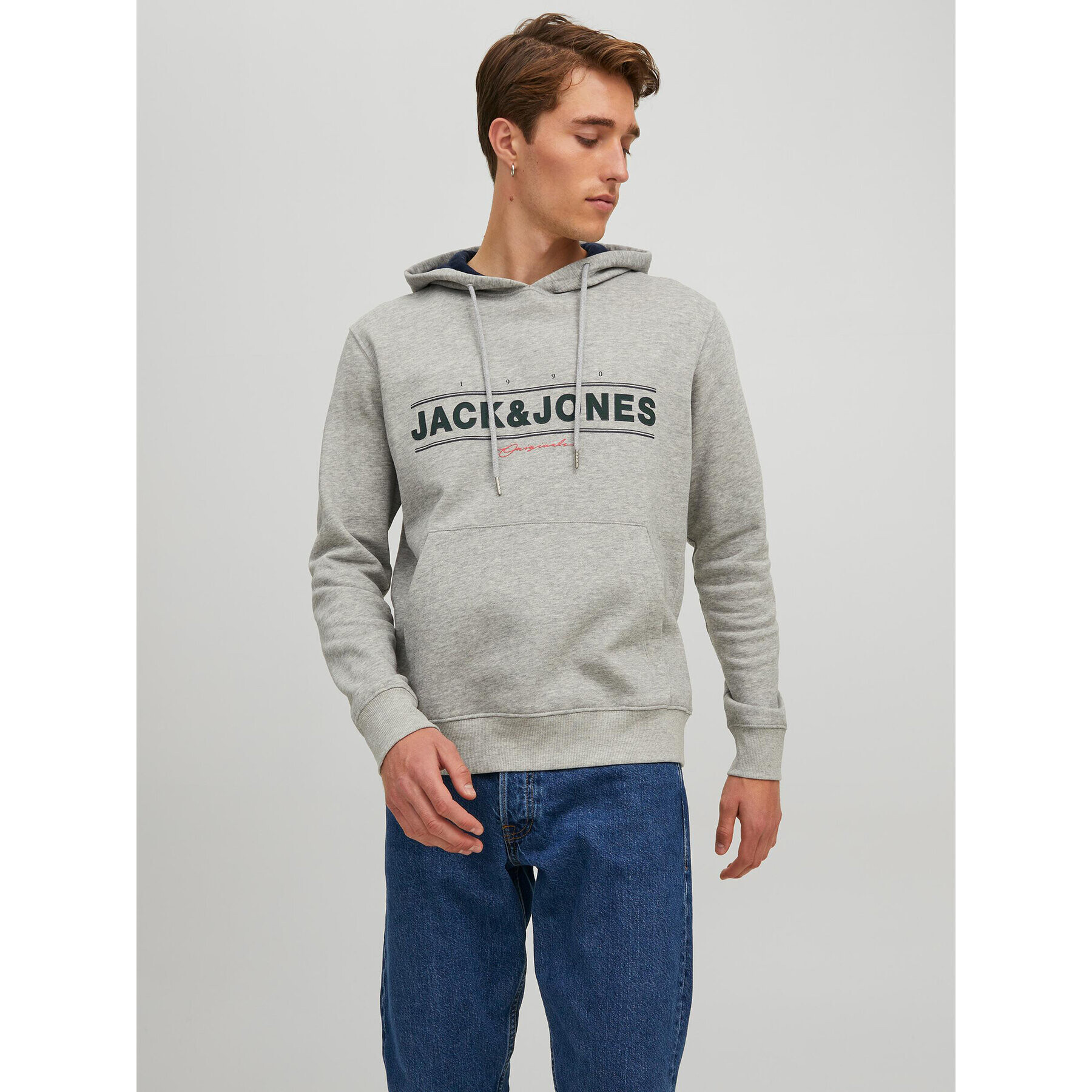 Jack&Jones Bluză Friday 12220537 Gri Regular Fit - Pled.ro