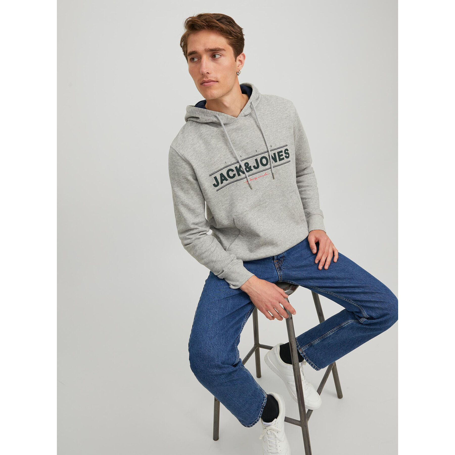 Jack&Jones Bluză Friday 12220537 Gri Regular Fit - Pled.ro