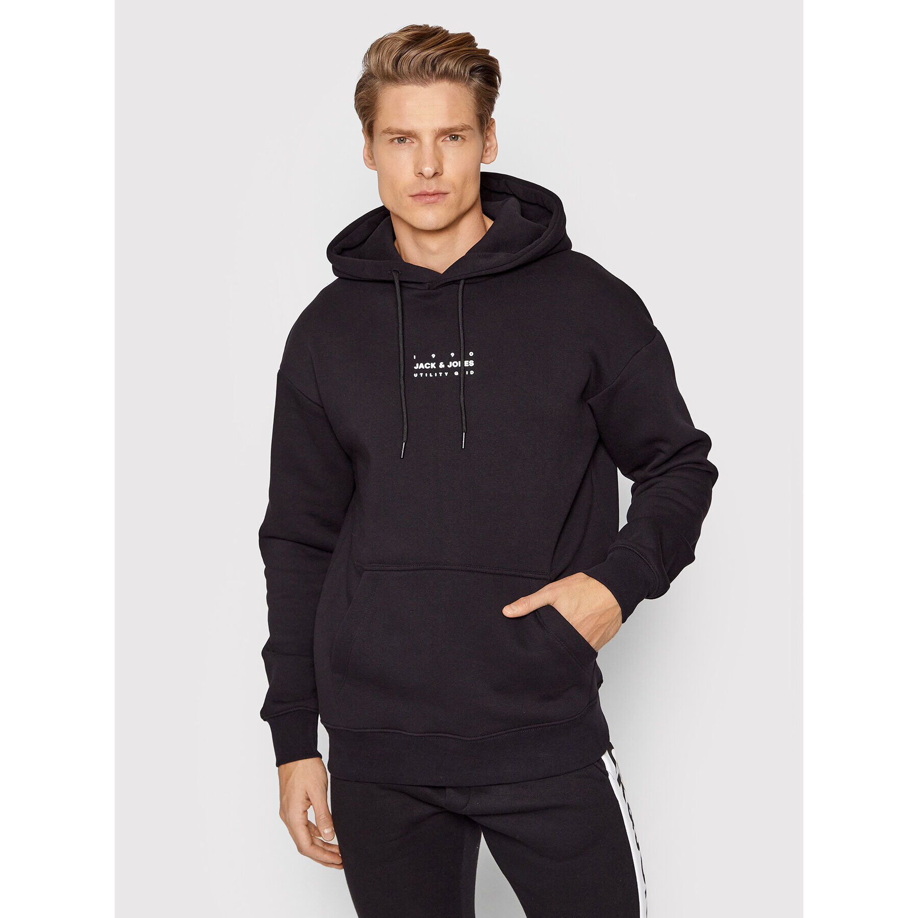 Jack&Jones Bluză Grid 12198137 Negru Relaxed Fit - Pled.ro