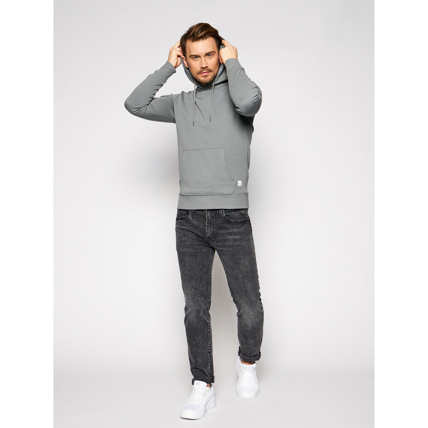 Jack&Jones Bluză Basic 12182537 Gri Regular Fit - Pled.ro